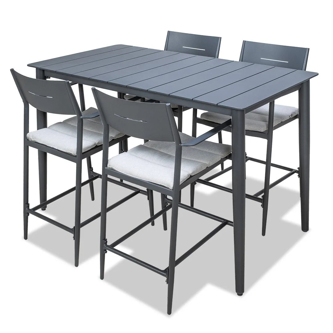 Cairns Bar Set - Gunmetal Cottesloe Barstools