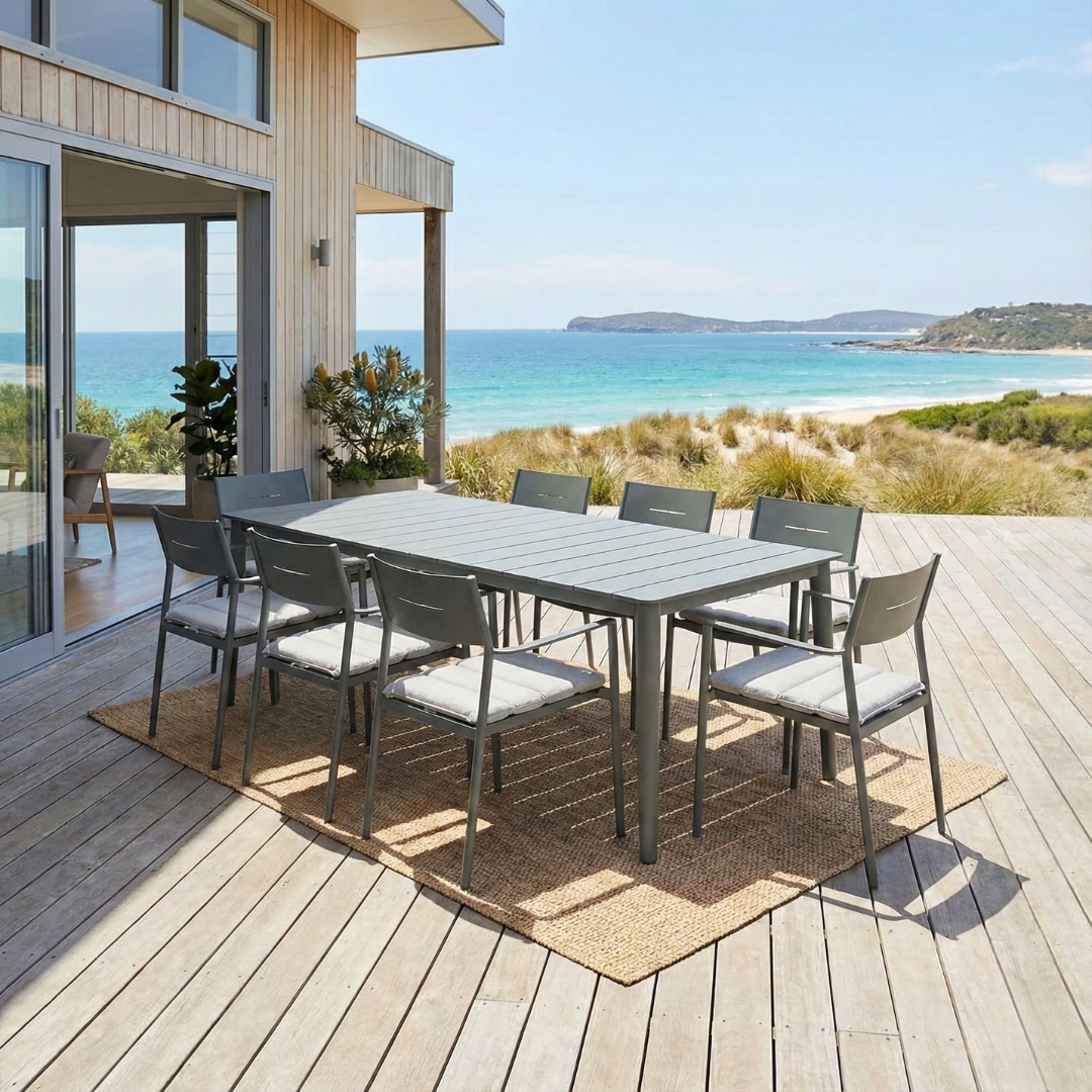 Cairns 9 Piece Dining - Cottesloe Green Chairs