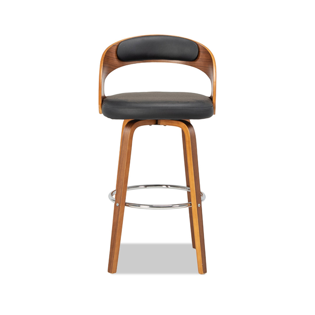 Captain Barstool (4 legs) - Black/Walnut