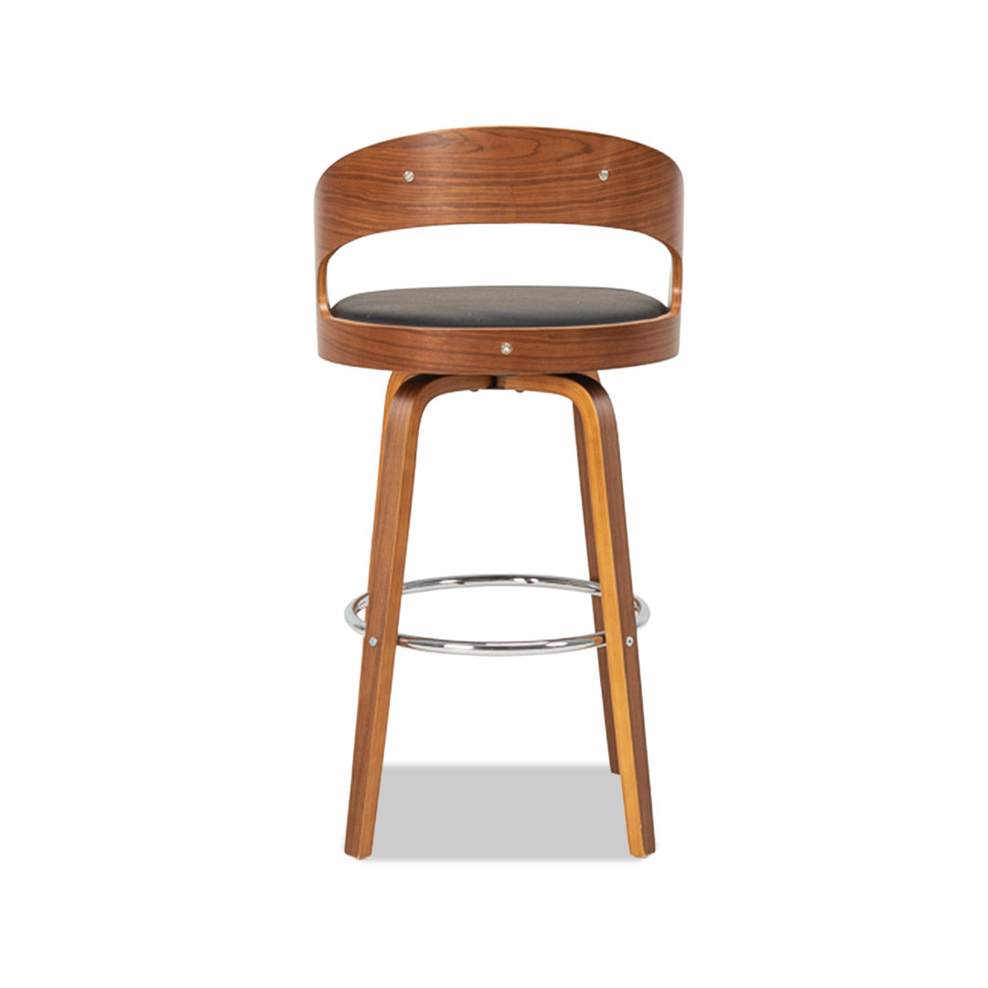 Captain Barstool (4 legs) - Black/Walnut