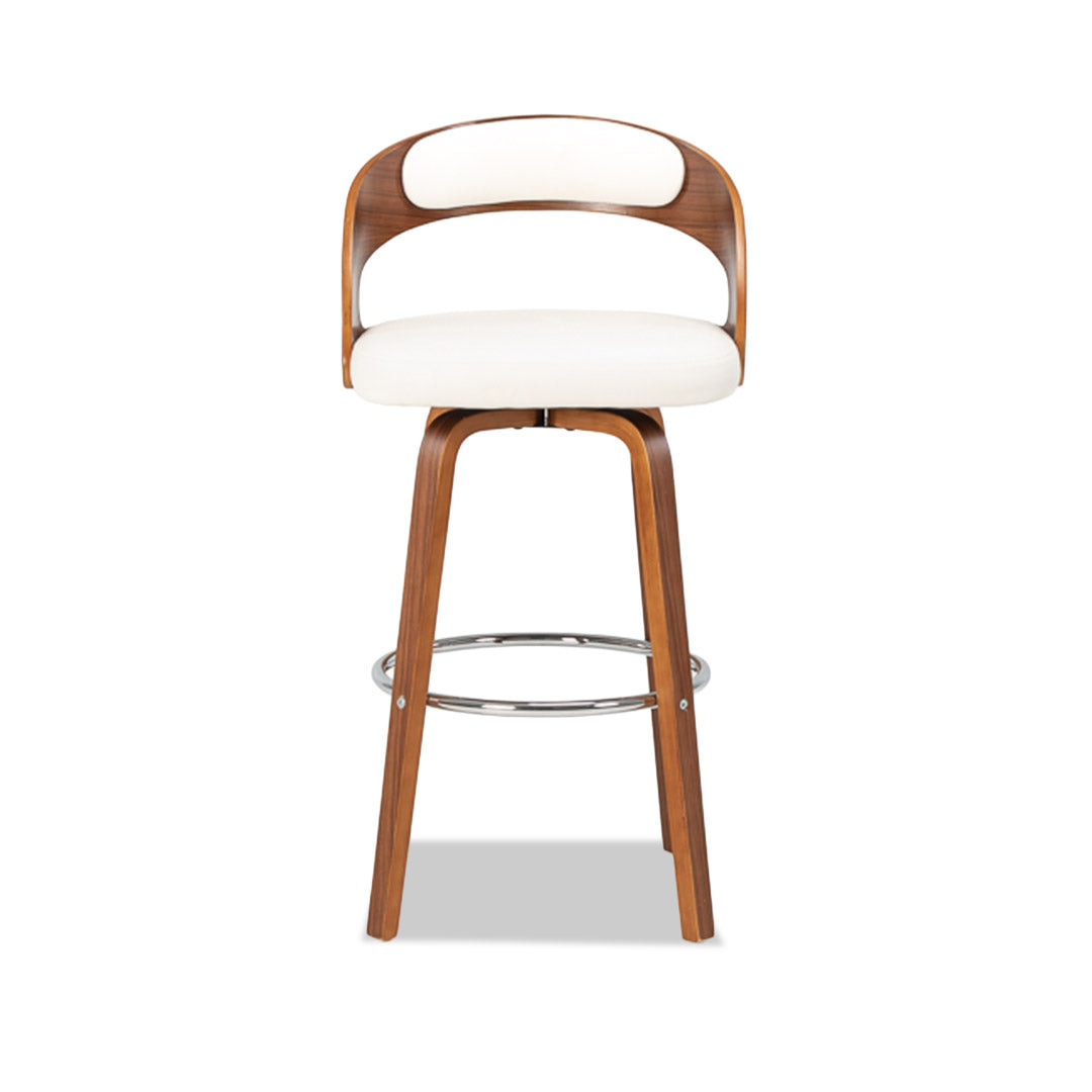 Captain Barstool (4 legs) - White/Walnut