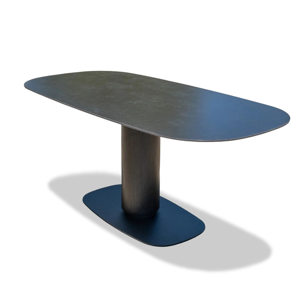 Castell Dining Table - Dark Grey Ceramic
