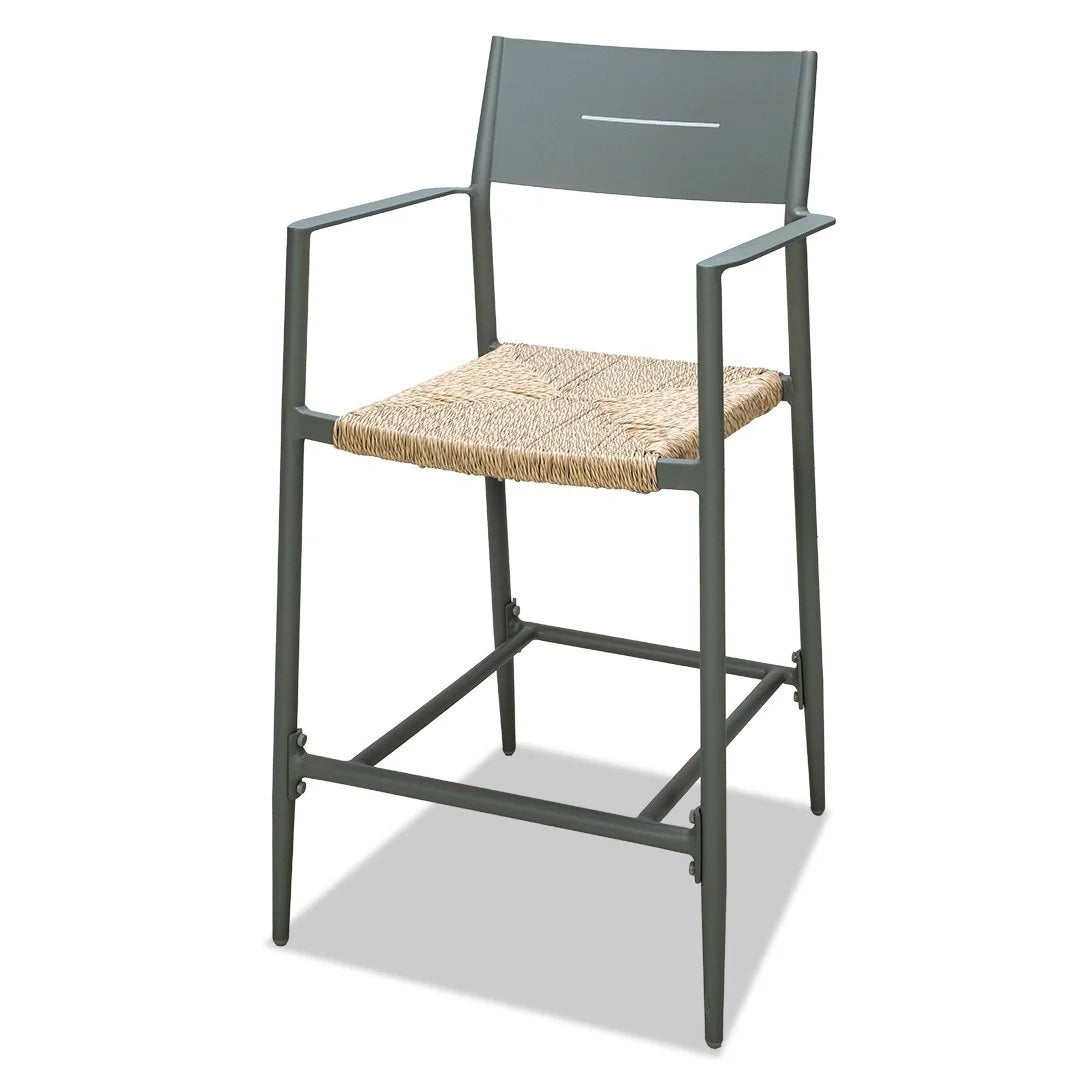 Cairns Bar Set - Green Cott Wicker Barstools