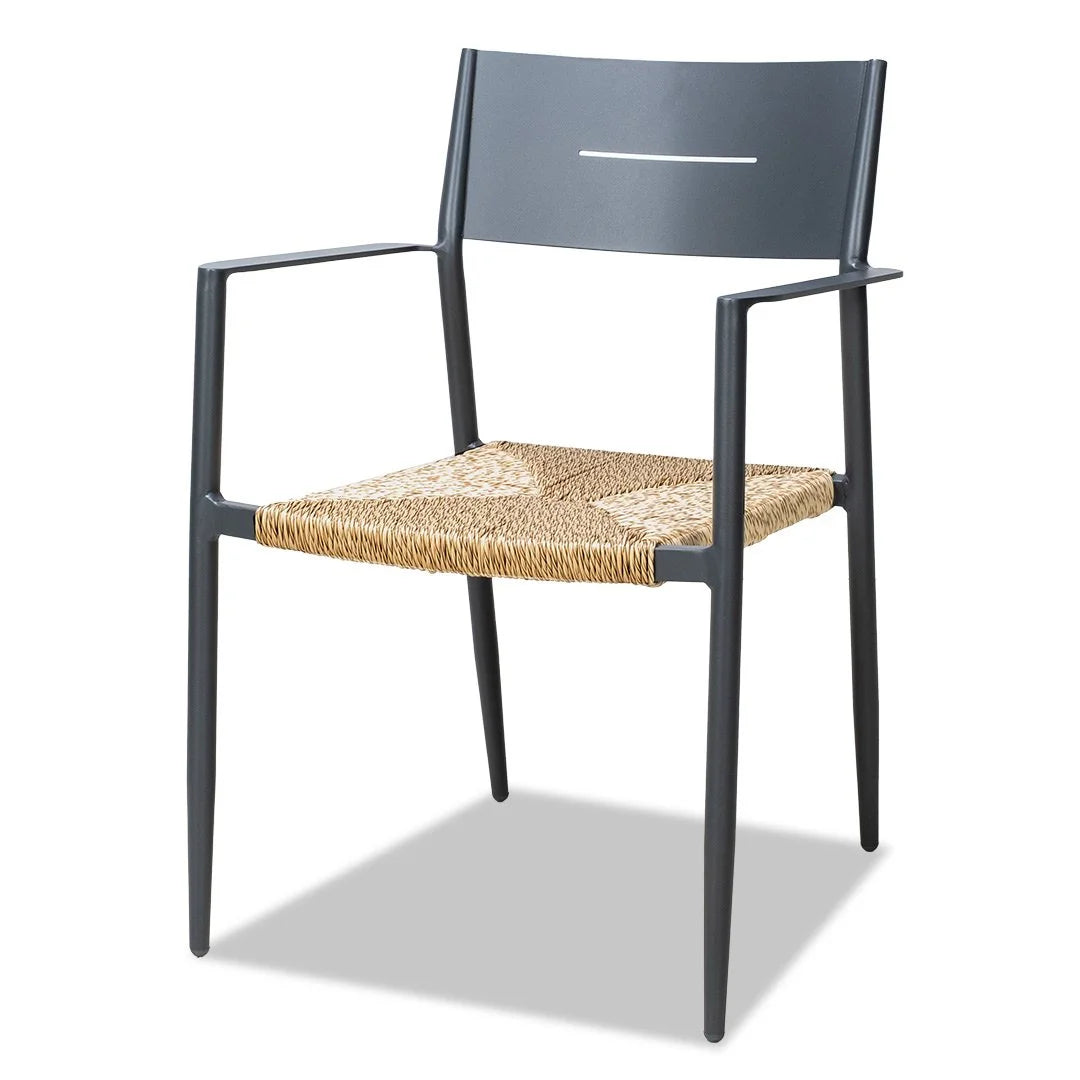 Cairns 7 Piece Outdoor Dining 1800mm - Cott Wicker Gunmetal Chairs