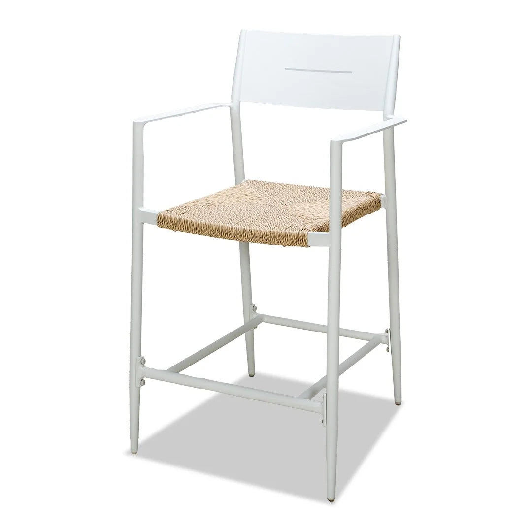 Cairns Bar Set - White Cott Wicker Barstools