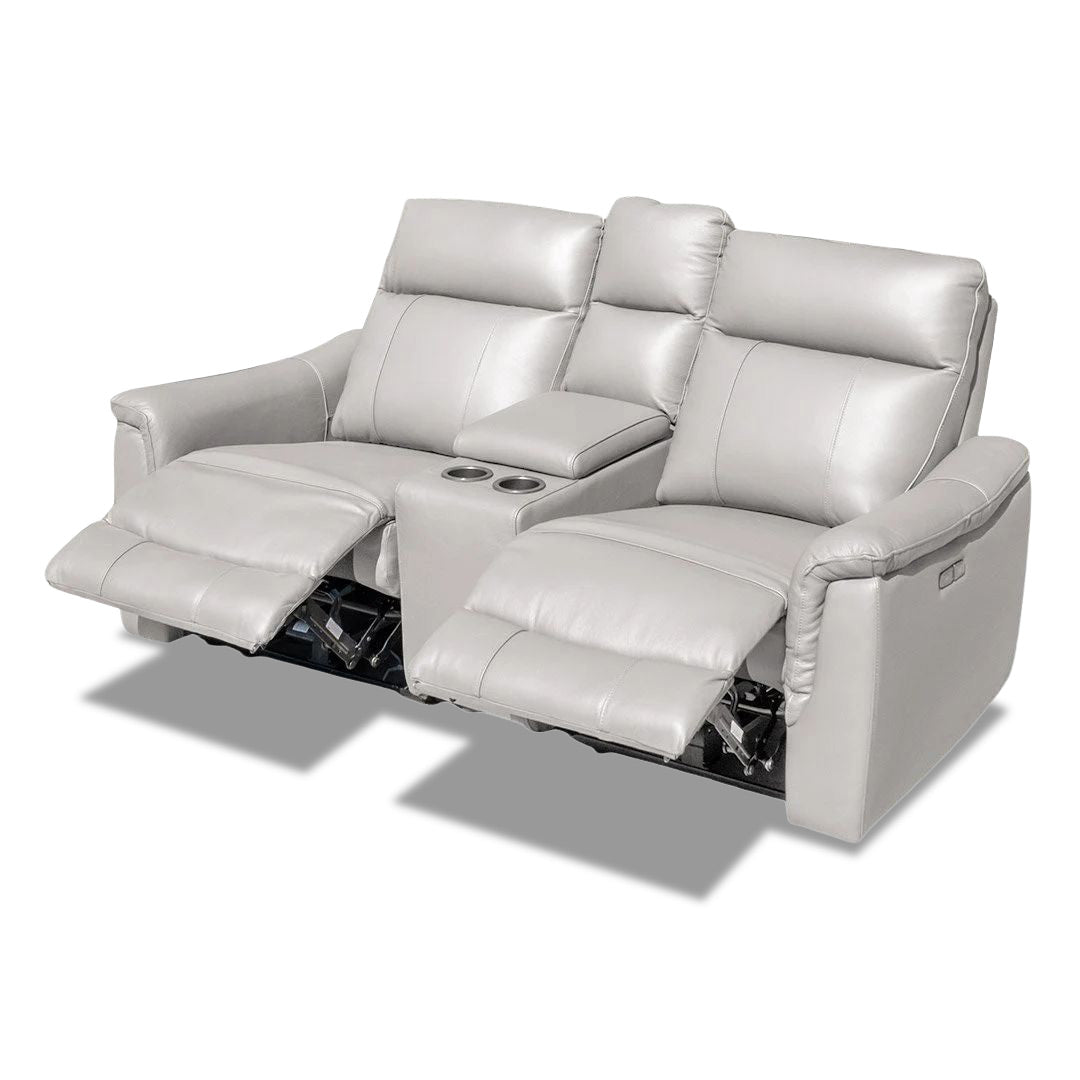 Donavan 2 Seat Electric Recliner - Grey Leather