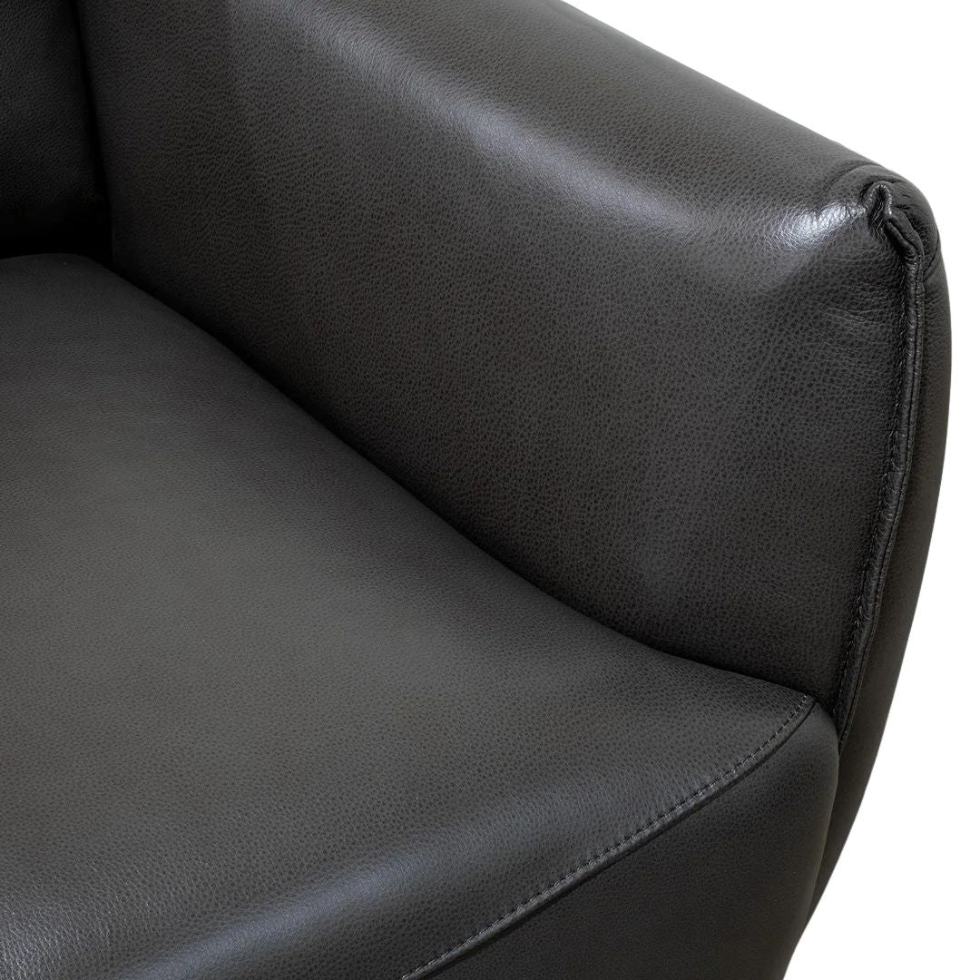 Jameson 3+2-Seater Leather Set in Charcoal