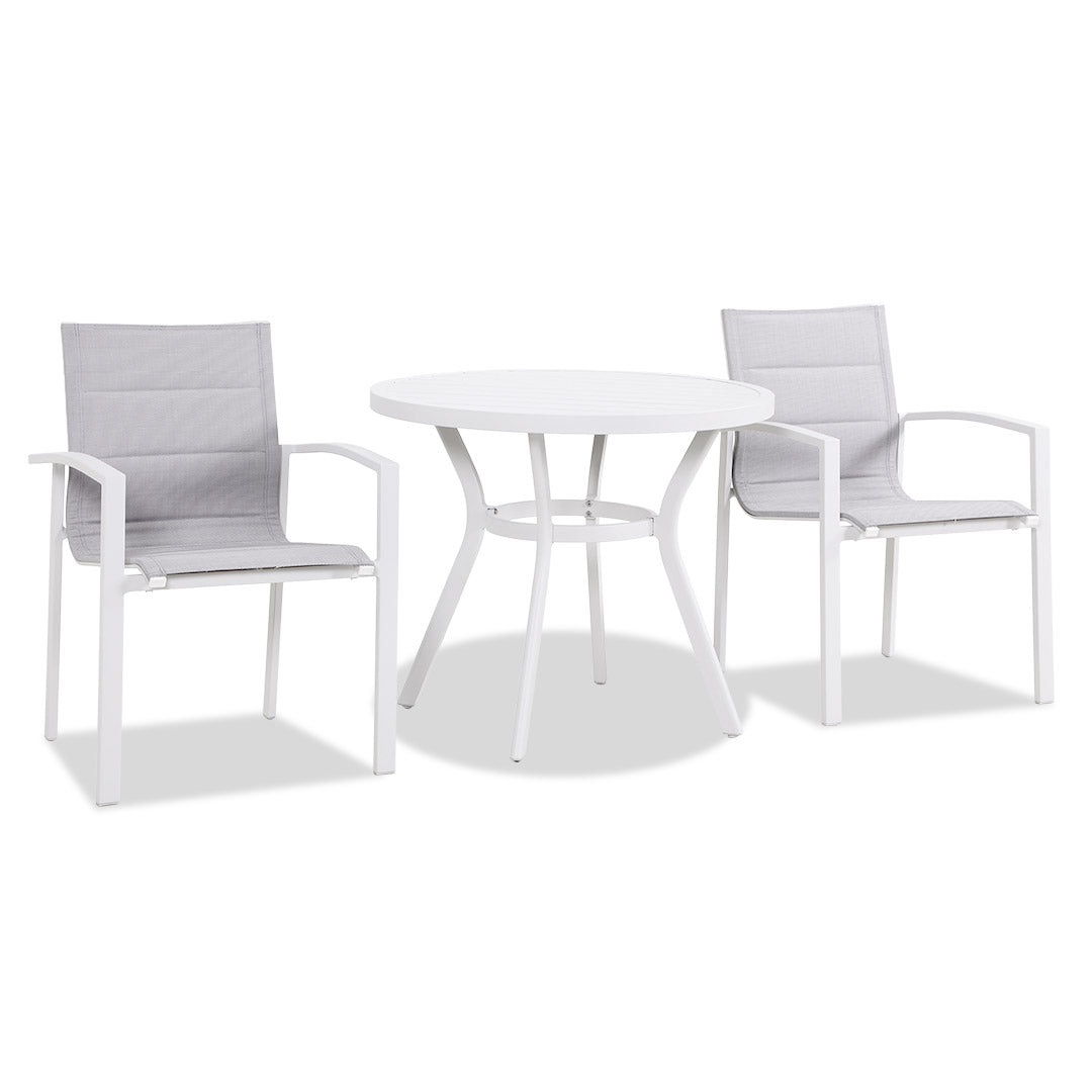 Jette Round Dining Table + 2 Boston Chairs