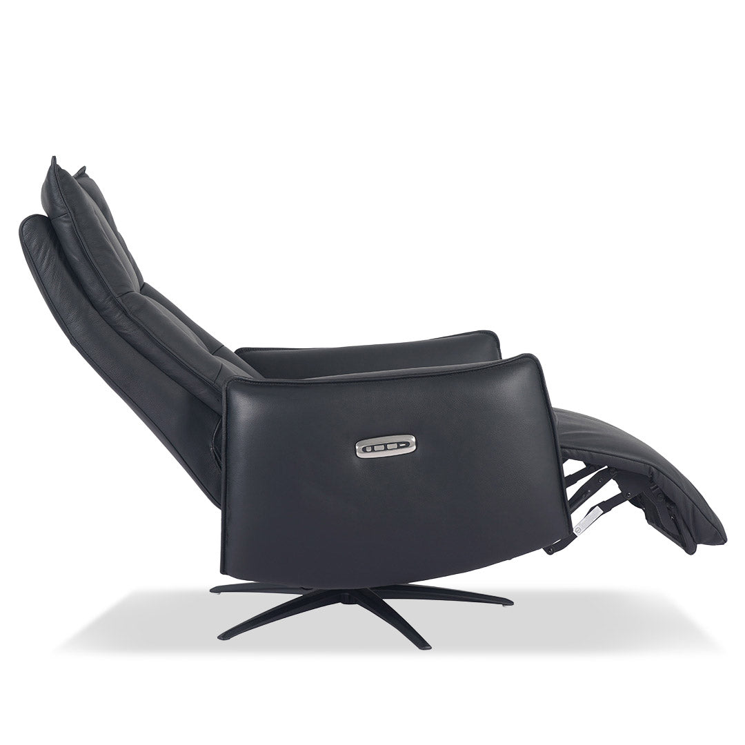 Laguna Recliner Chair - Black Leather