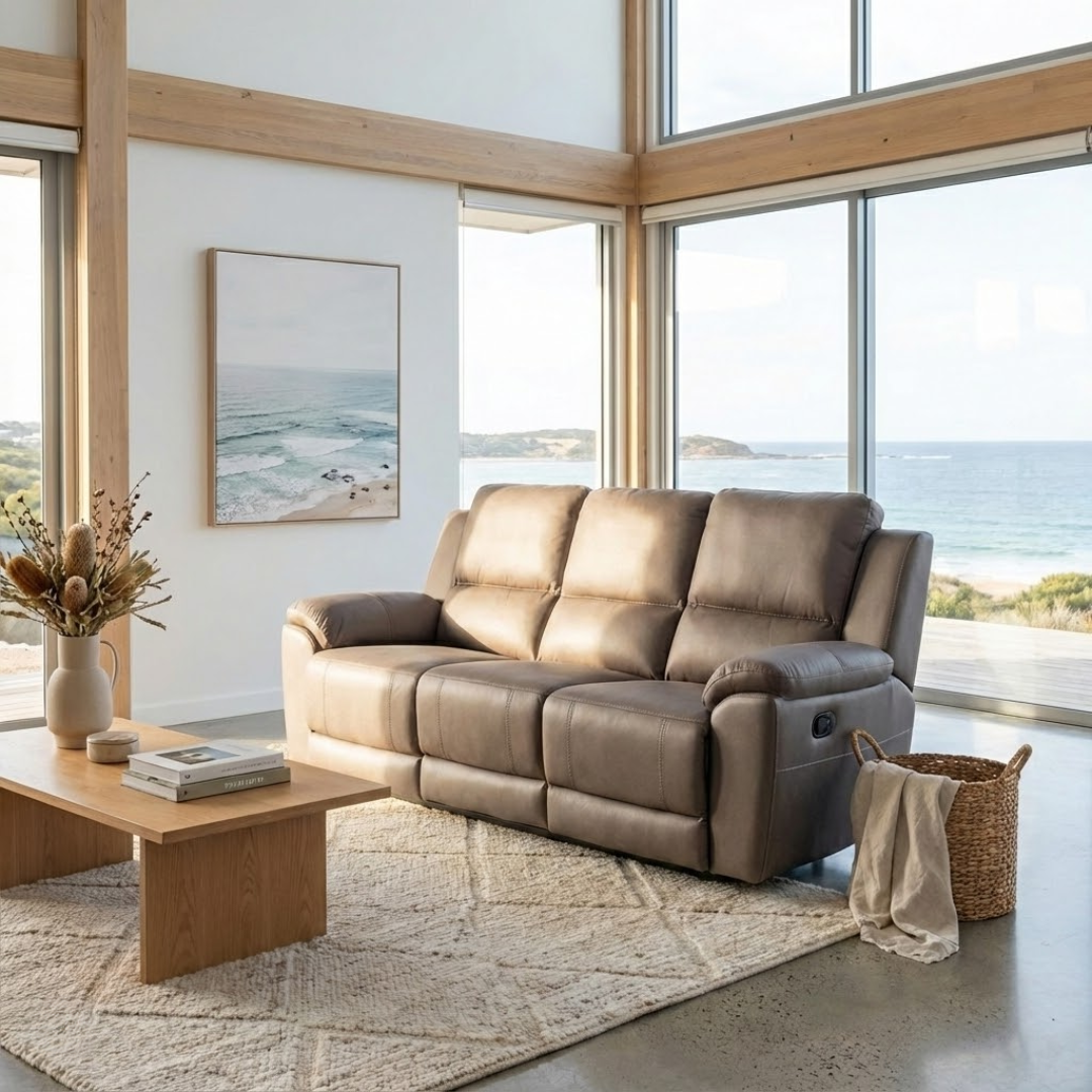 Rubix Electric 3 Seat Recliner Sofa - Ash