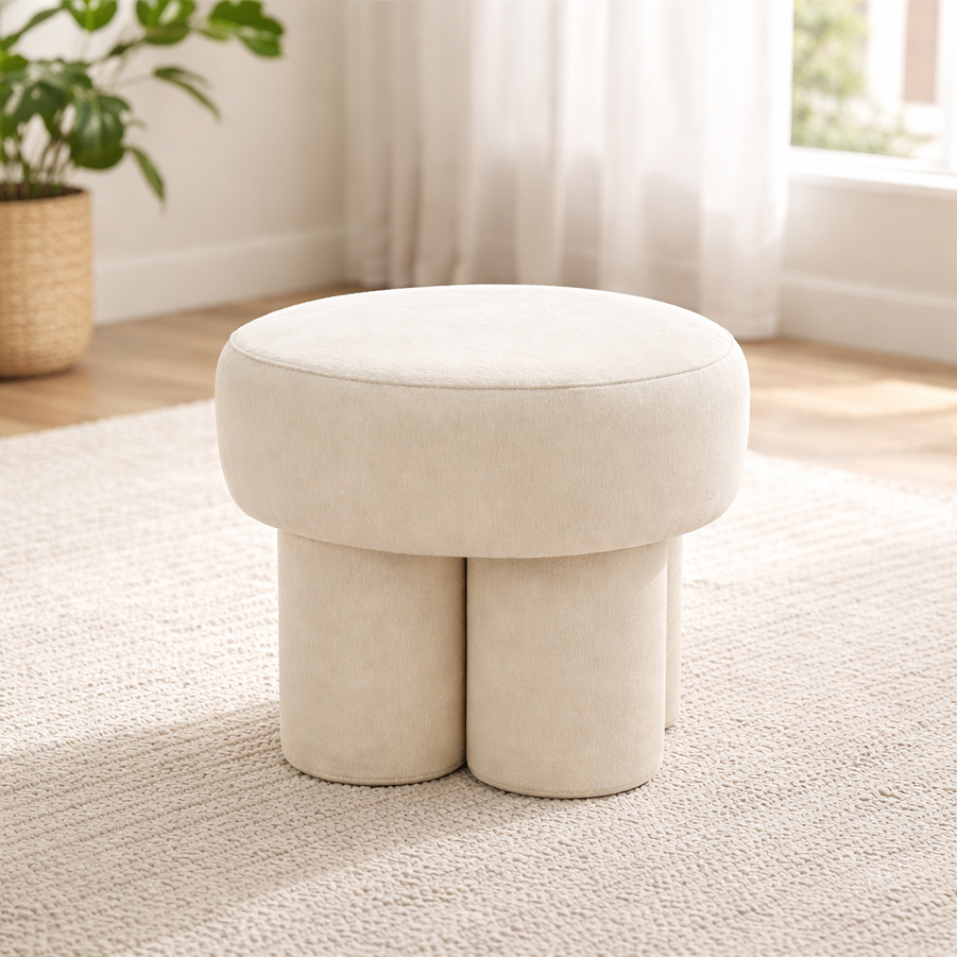Mushroom Ottoman - Small Cream