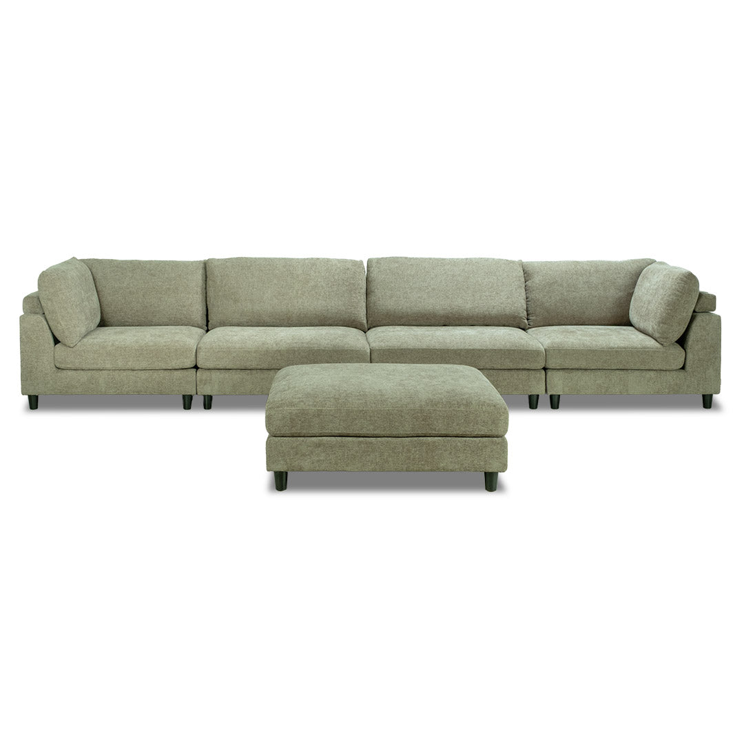 Portofino 4 Seat Modular with Ottoman - Green