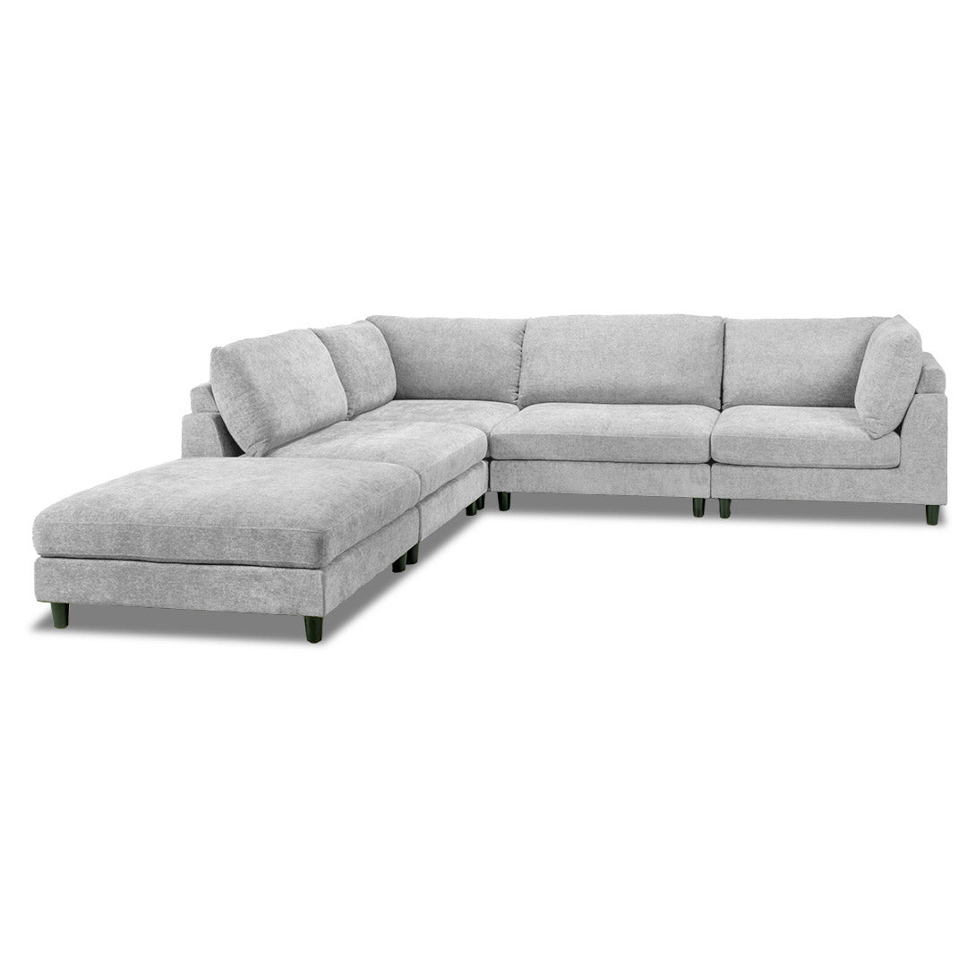 Portofino 4 Seat Modular with Ottoman - Grey