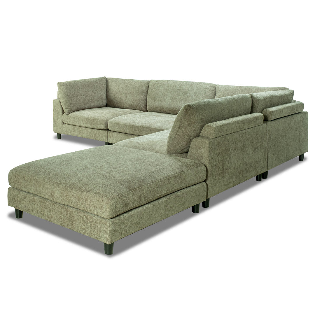 Portofino 4 Seat Modular with Ottoman - Green