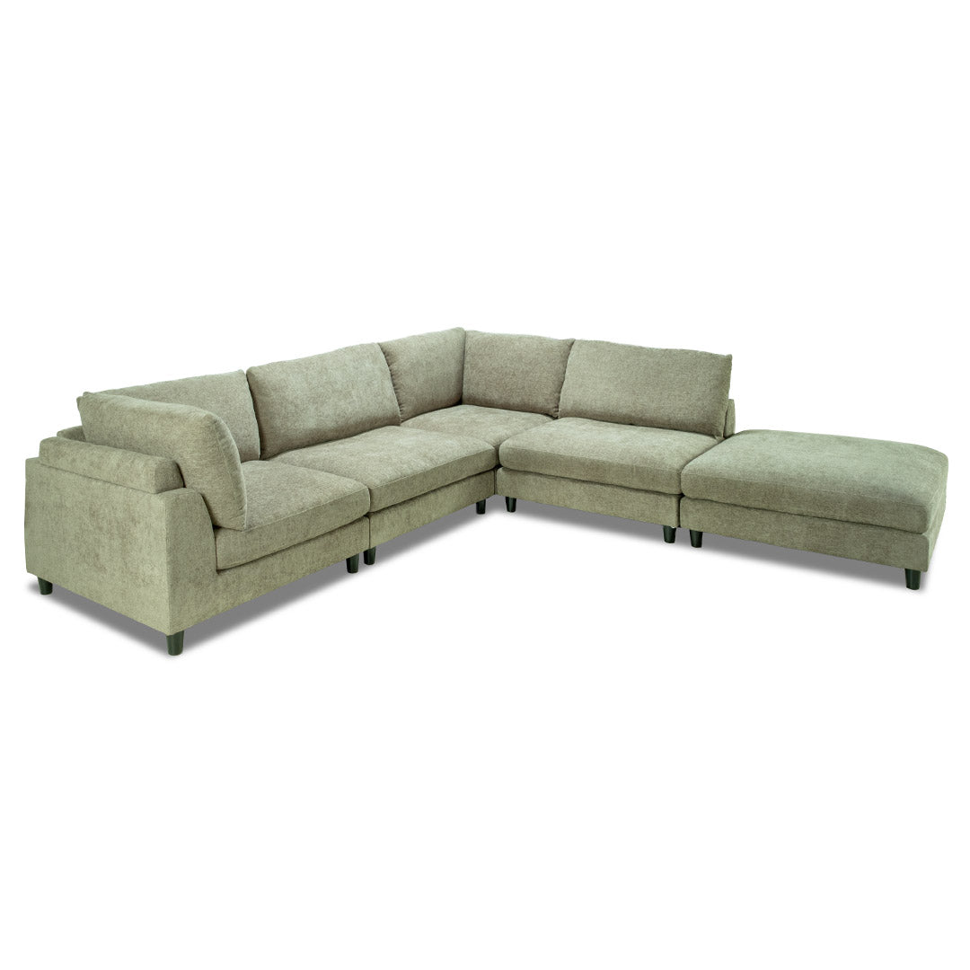 Portofino 4 Seat Modular with Ottoman - Green