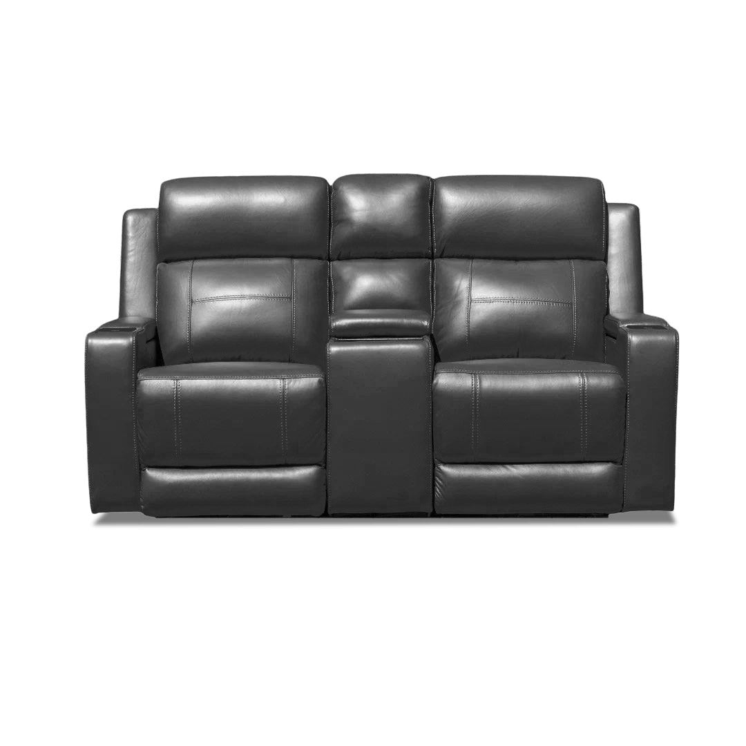Quinn Leather Dual Electric Recliner - Black