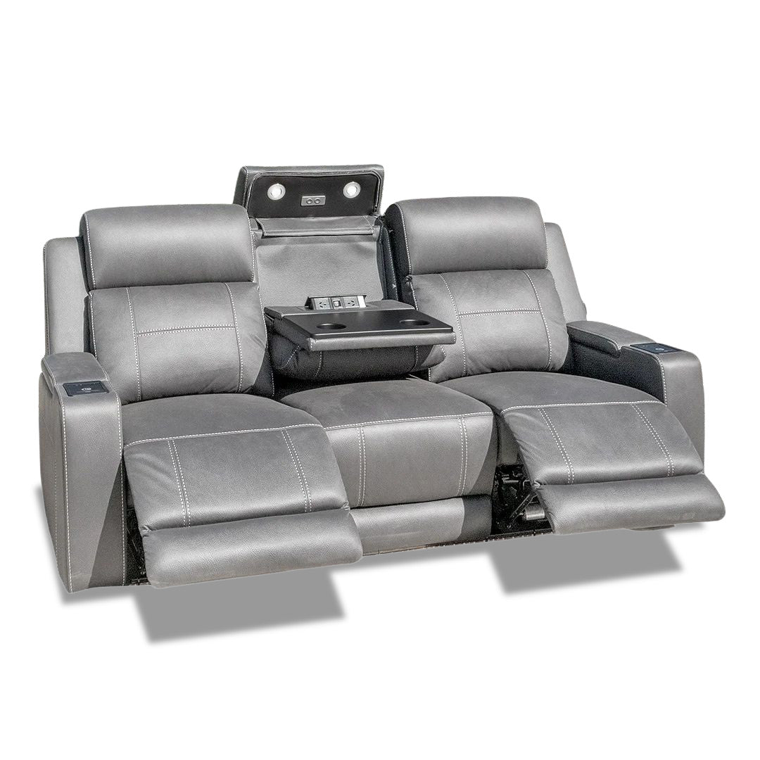 Quinn Dual Electric 3 seater - Ash