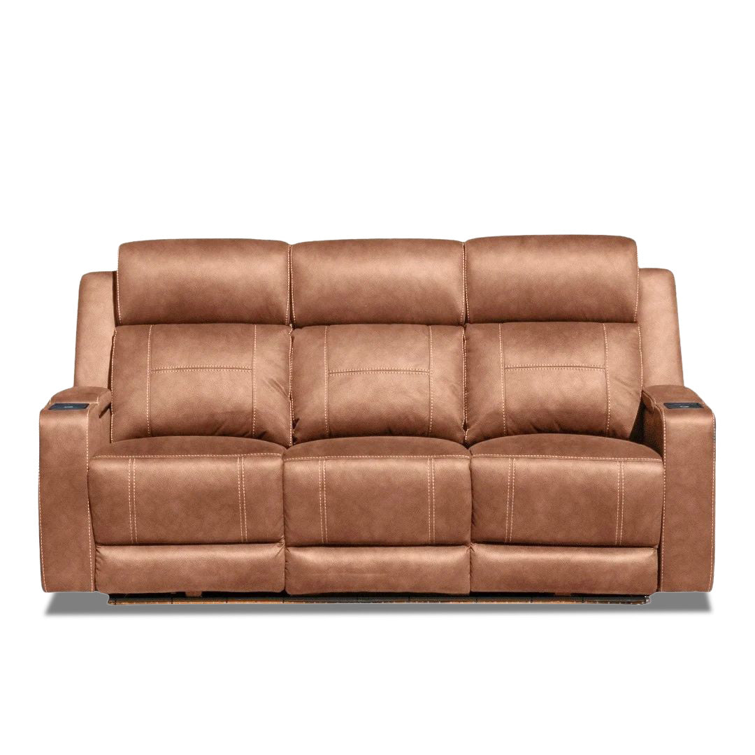 Quinn Dual Electric 3 seater - Tan