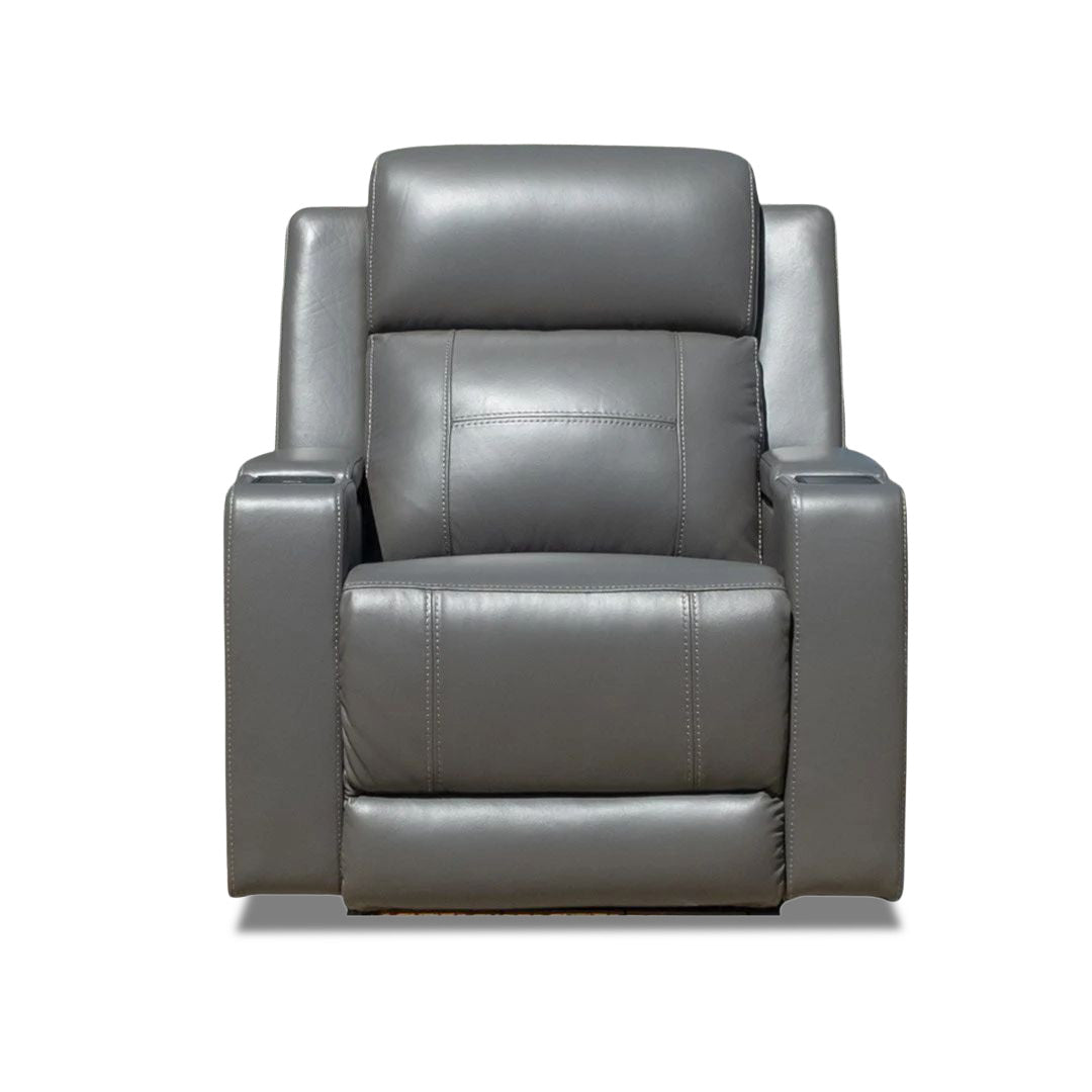 Quinn Leather Dual Electric 1 Seater - Storm