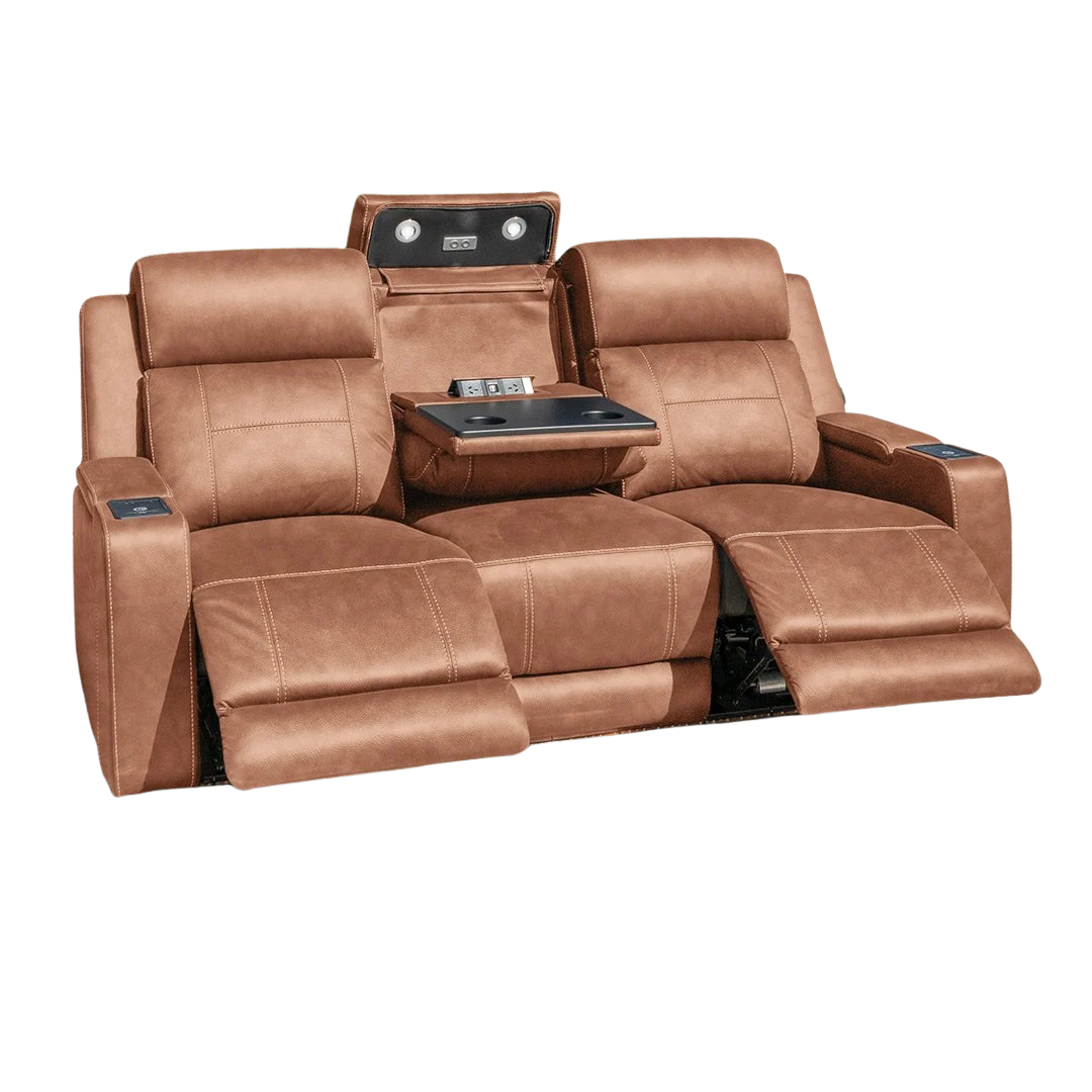 Quinn Dual Electric 3 seater - Tan