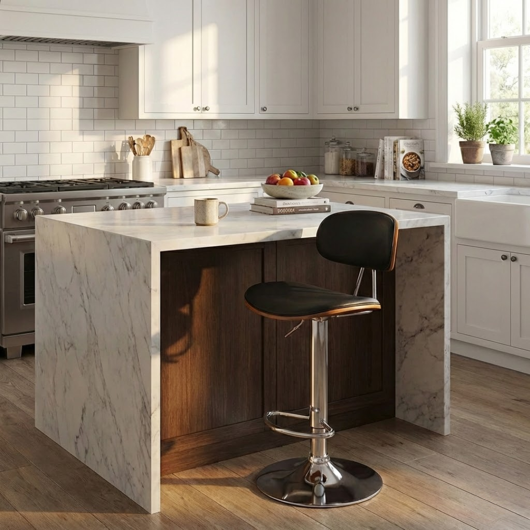 Sleek Barstool (Gas lift) Black/Walnut