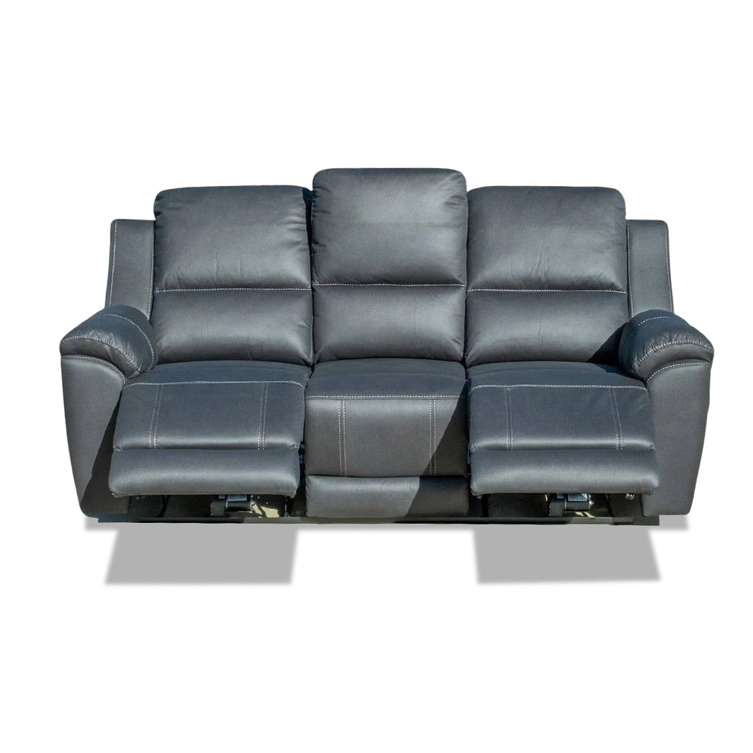 Rubix Electric 3 Seat Recliner Sofa - Jet (Black)