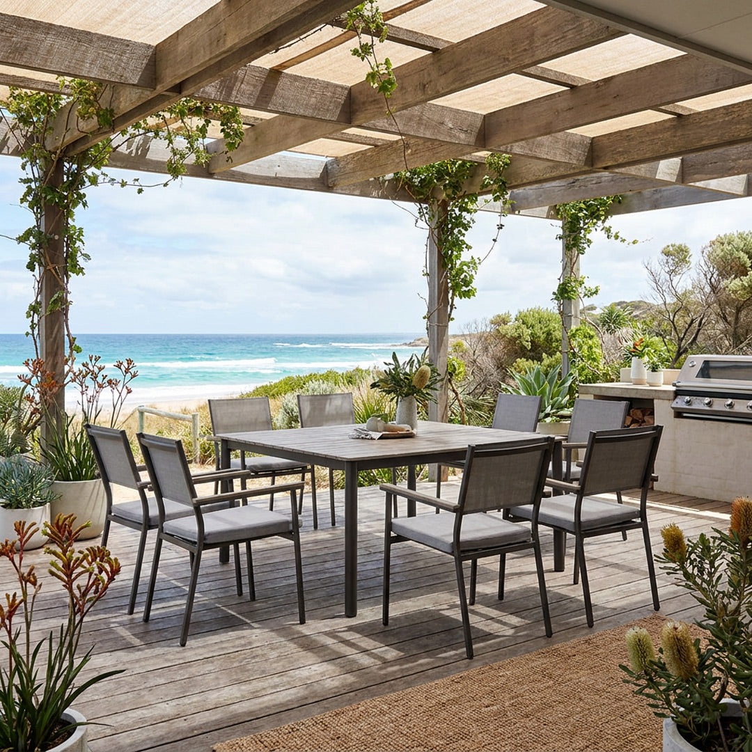 Saba 9 Piece Square Outdoor Dining Suite