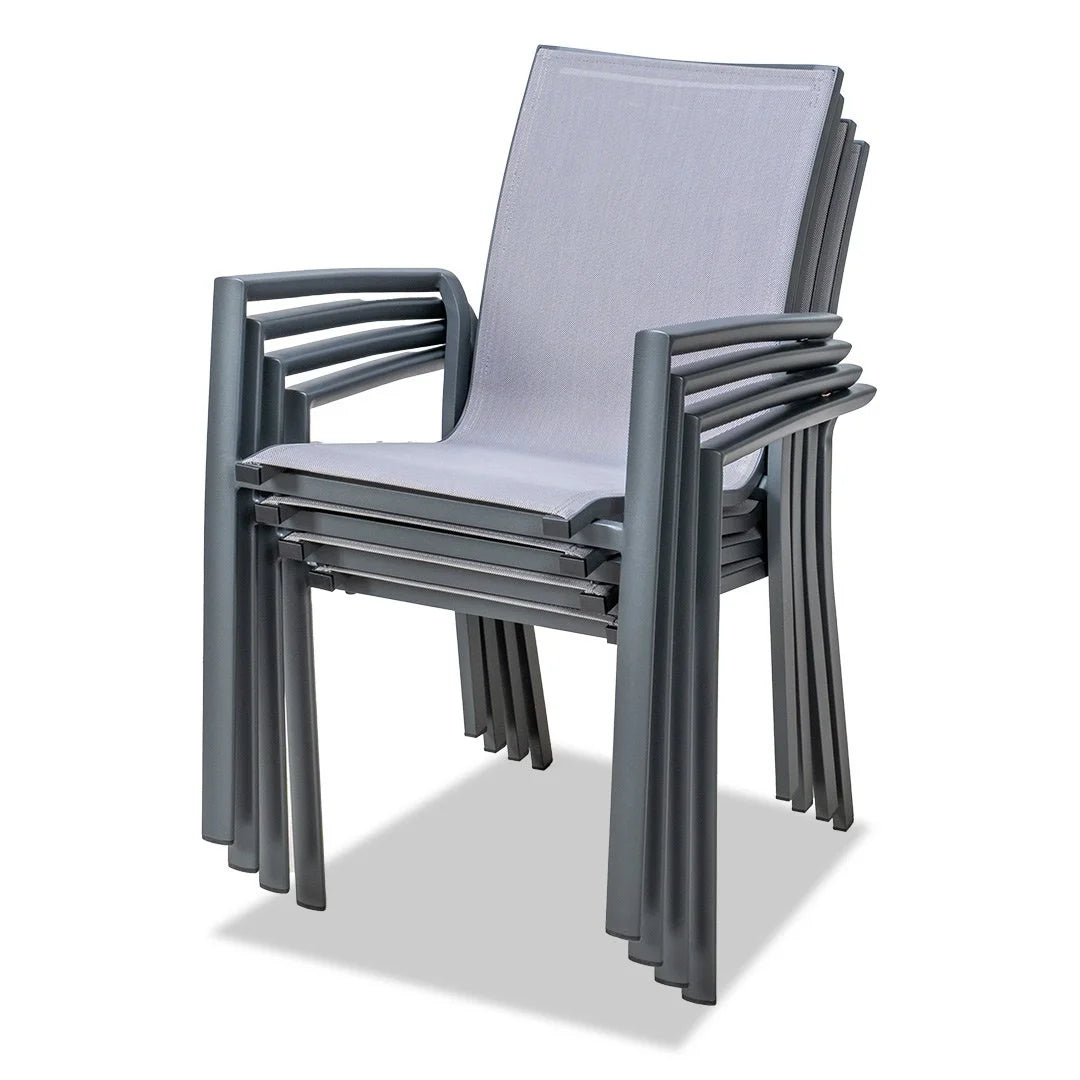 Ningaloo Ceramic 9 Piece Dining Suite - Gunmetal