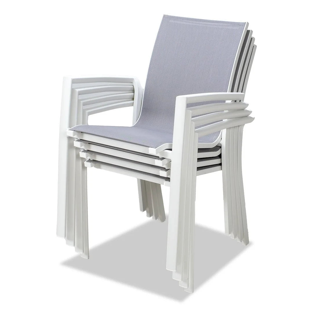 Ningaloo Ceramic 7 Piece Dining Suite - White
