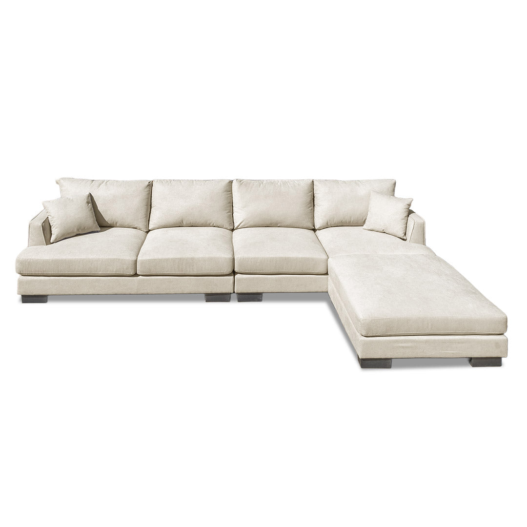 Santos Large 4 Seater + Ottoman - Latte