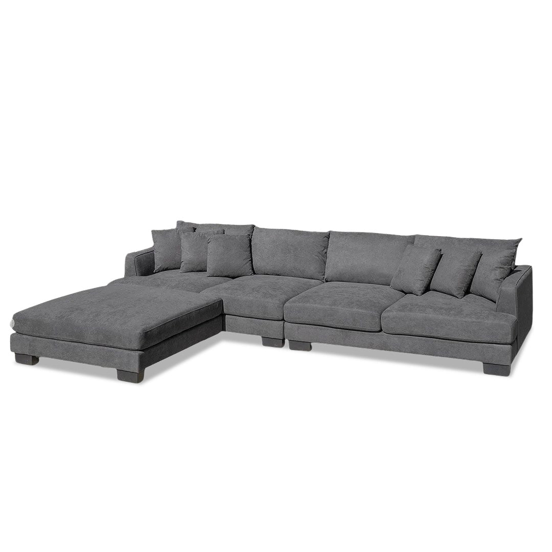 Santos Small 4 Seater + Ottoman - Charcoal (Dark Grey)