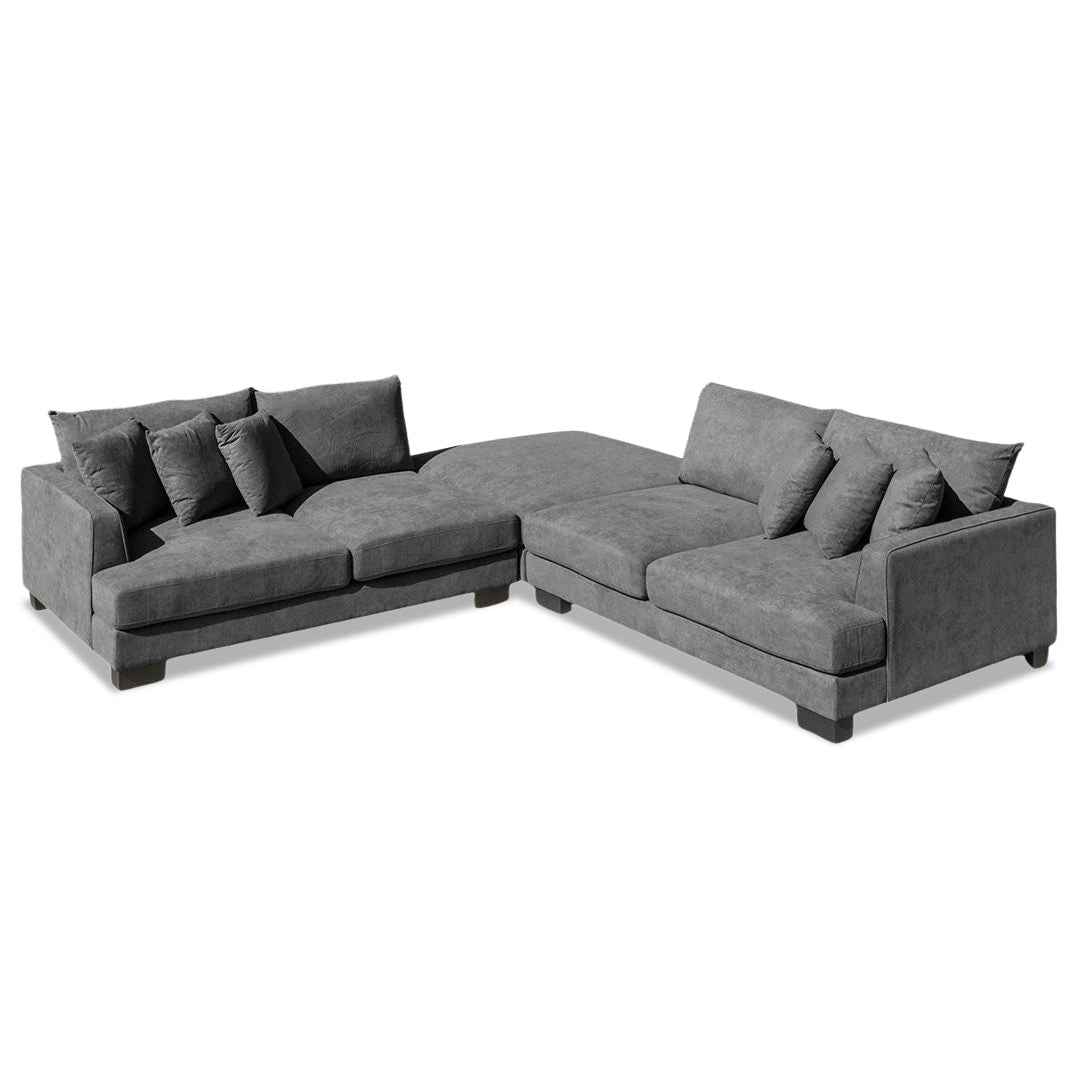 Santos Small 4 Seater + Ottoman - Charcoal (Dark Grey)