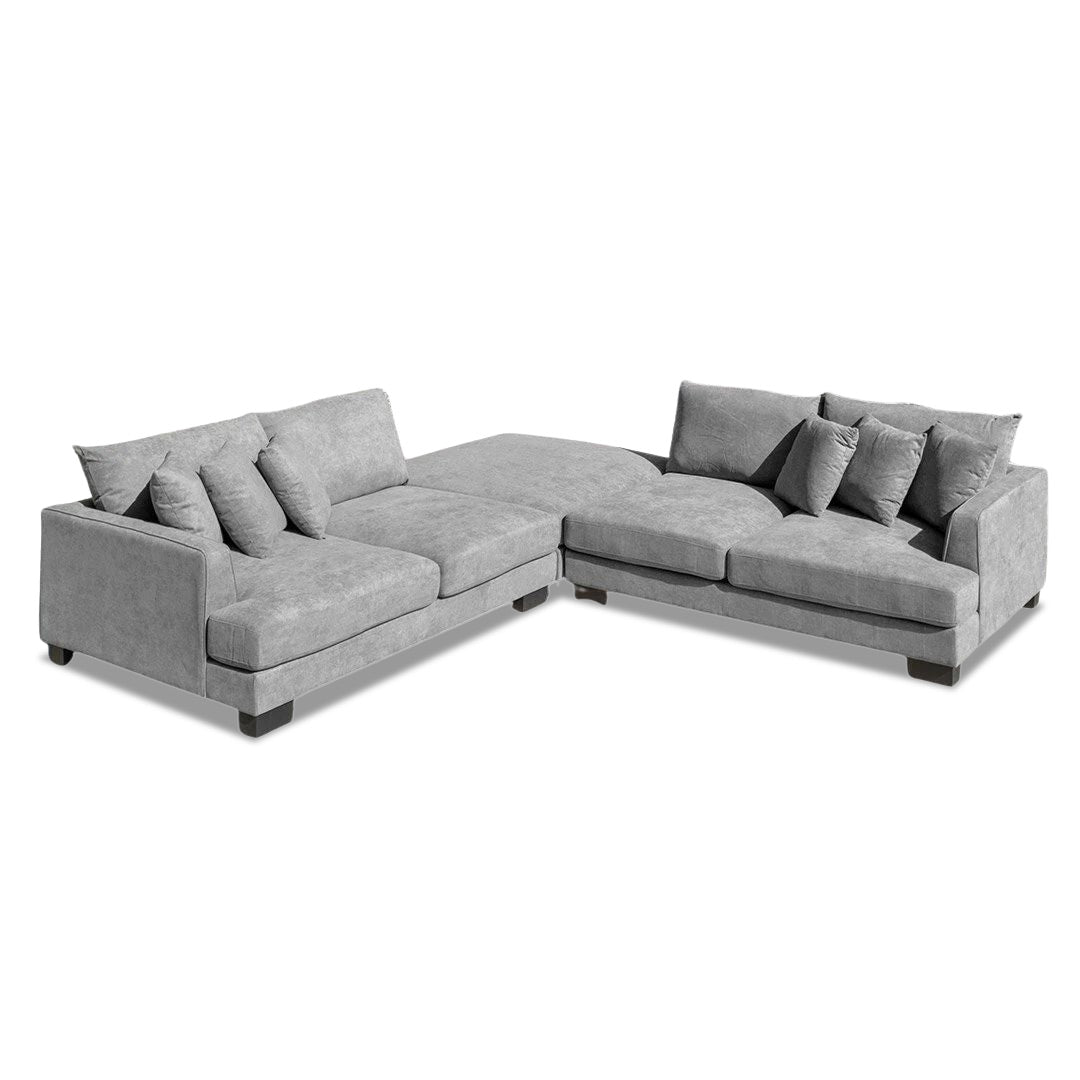 Santos Large 4 Seater + Ottoman - Miss Mist (Light Grey)