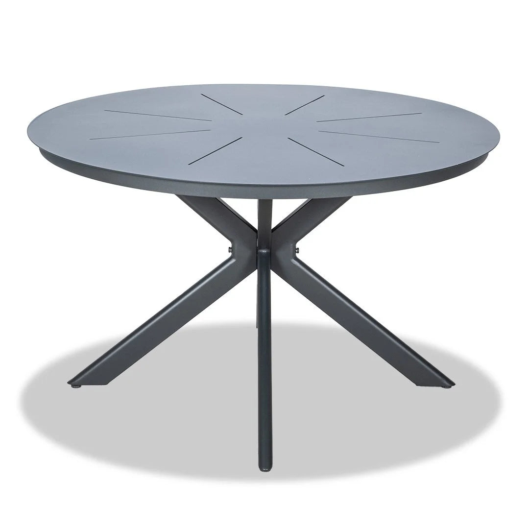 Sleek Round Dining Table - Gunmetal