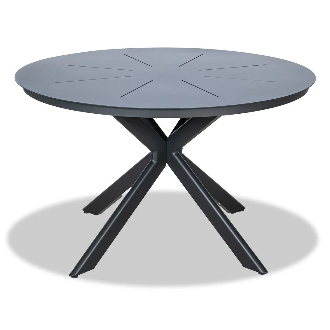 Sleek Round Dining Table - Gunmetal