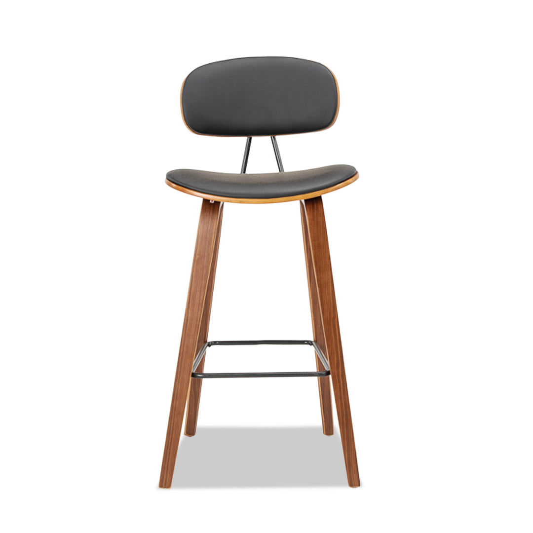 Sleek Barstool (4 leg) Black/Walnut