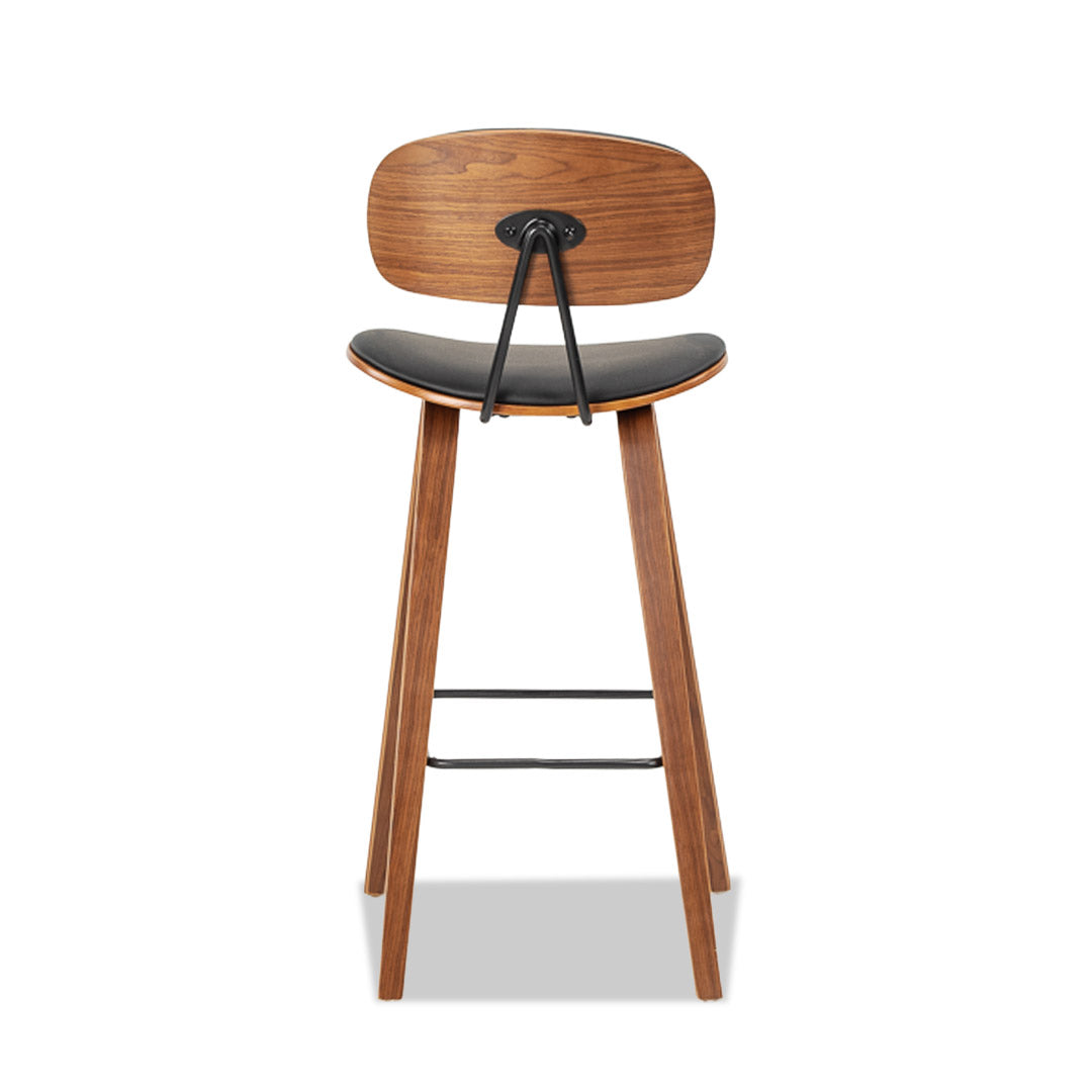 Sleek Barstool (4 leg) Black/Walnut
