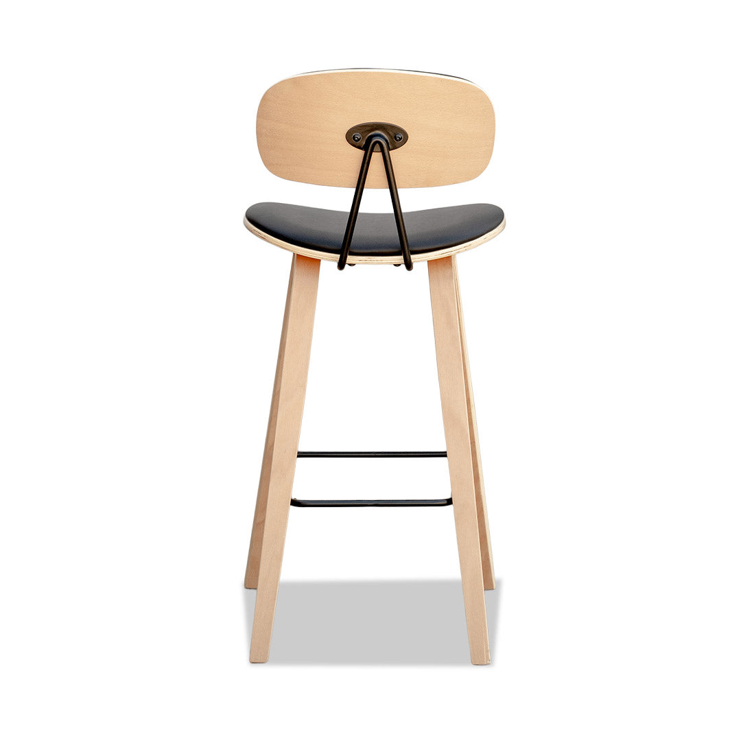 Sleek Barstool (4 leg) Black/Natural