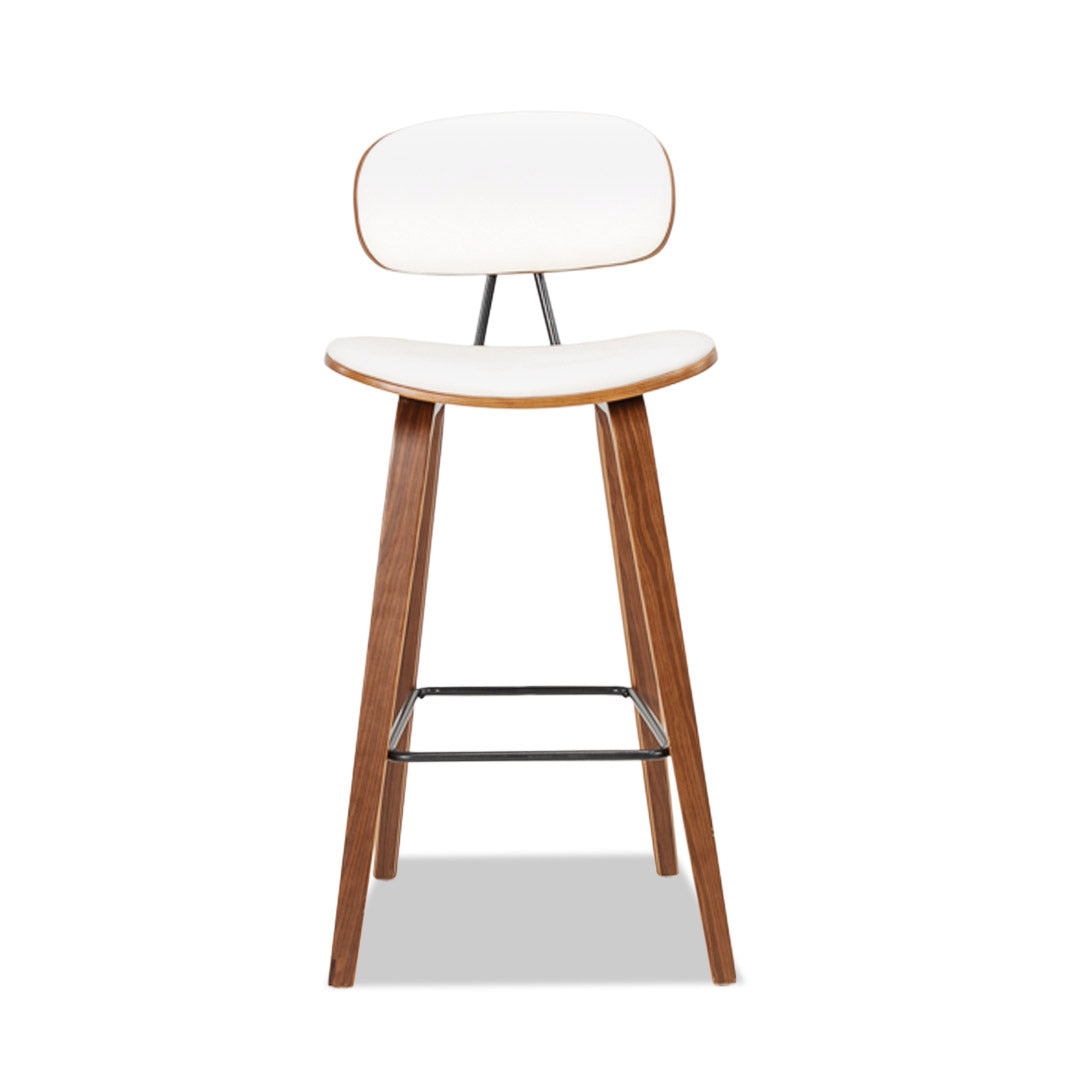 Sleek Barstool (4 leg) Walnut White