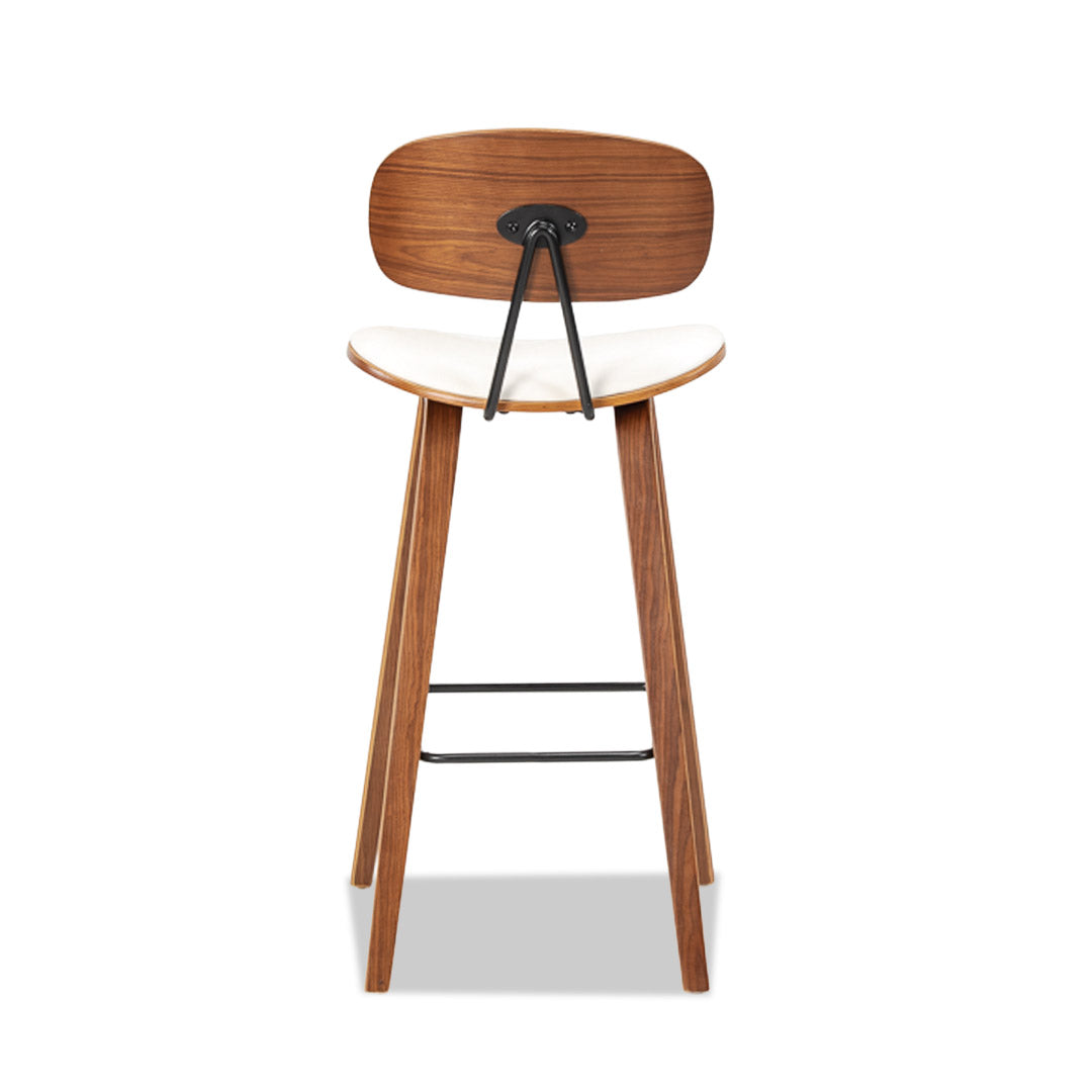 Sleek Barstool (4 leg) Walnut White