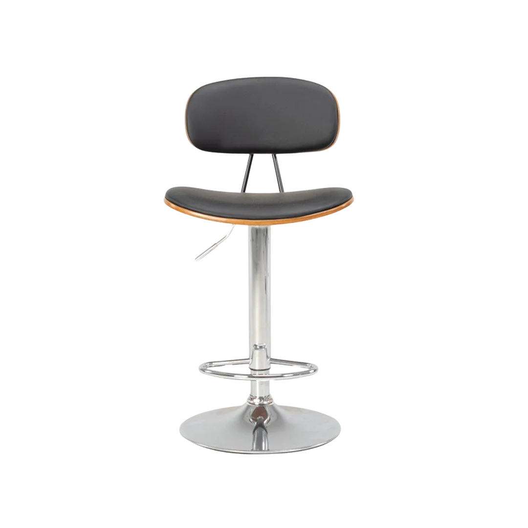 Sleek Barstool (Gas lift) Black/Walnut
