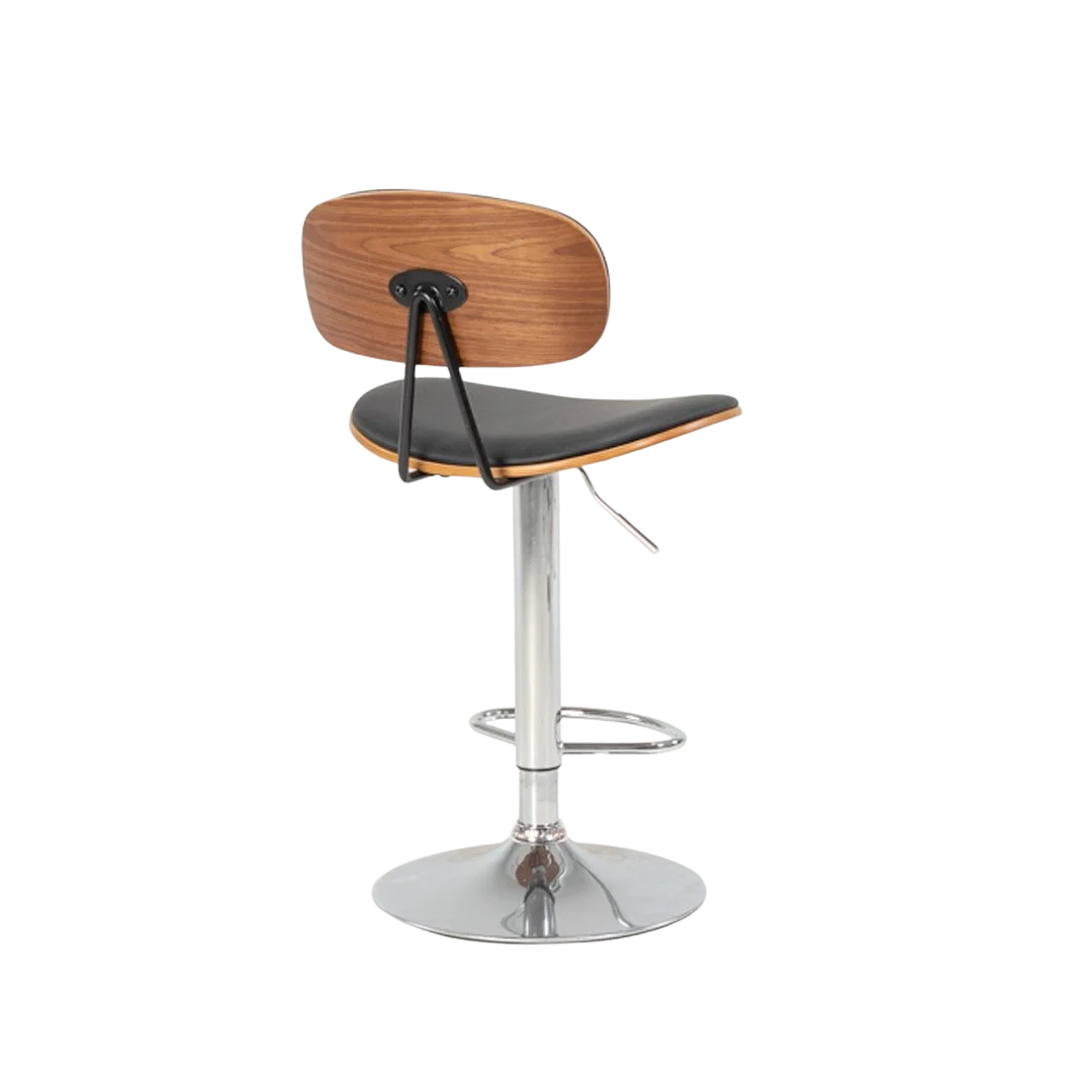 Sleek Barstool (Gas lift) Black/Walnut