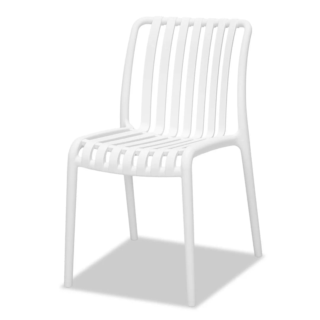 Surf Armless Outdoor Dining Chair - White