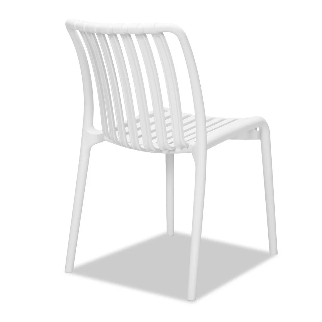 Surf Armless Outdoor Dining Chair - White