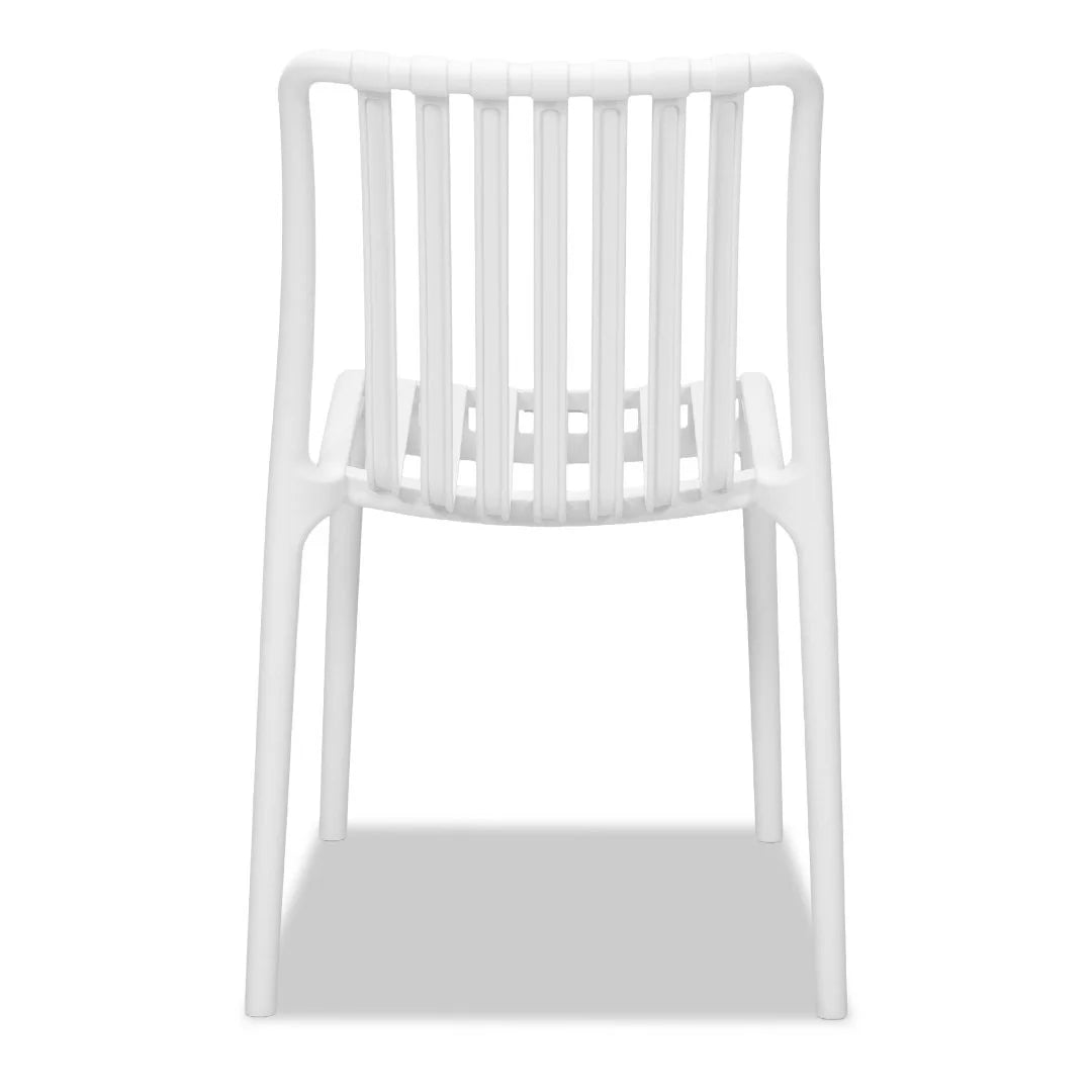 Surf Armless Outdoor Dining Chair - White