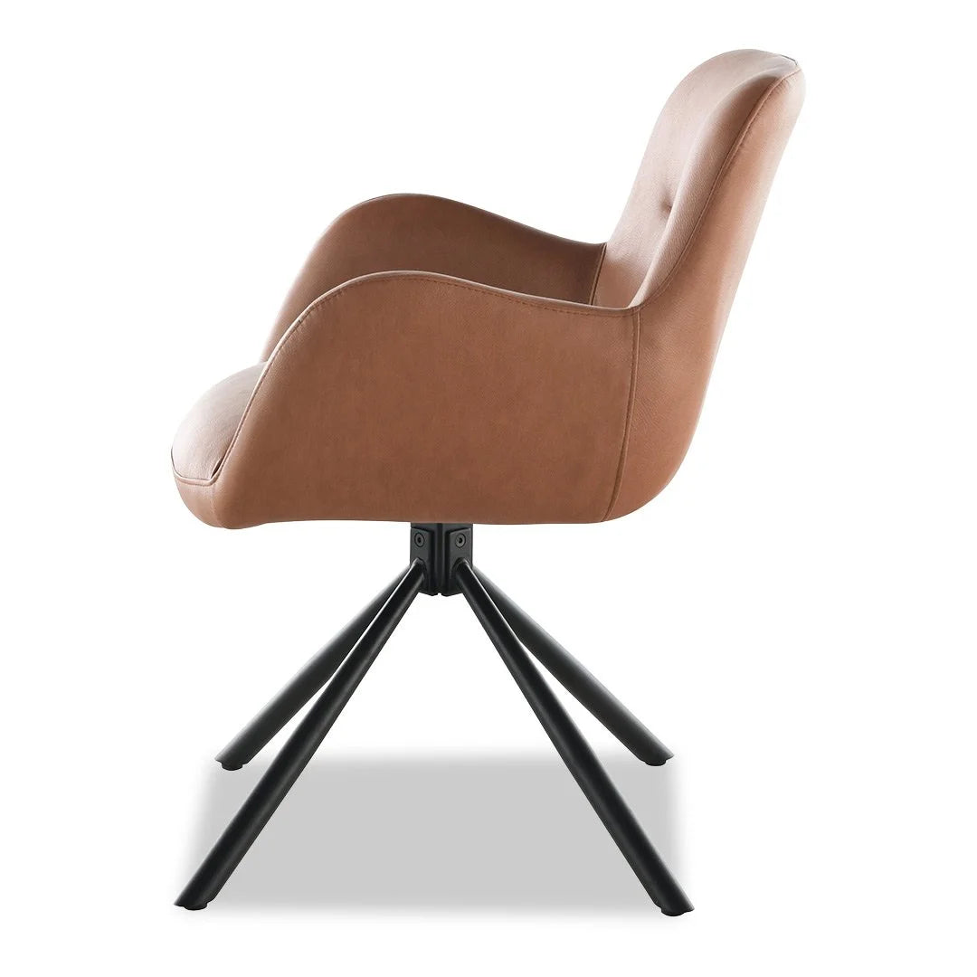 Amber Dining Chair - Brown (Black Leg)