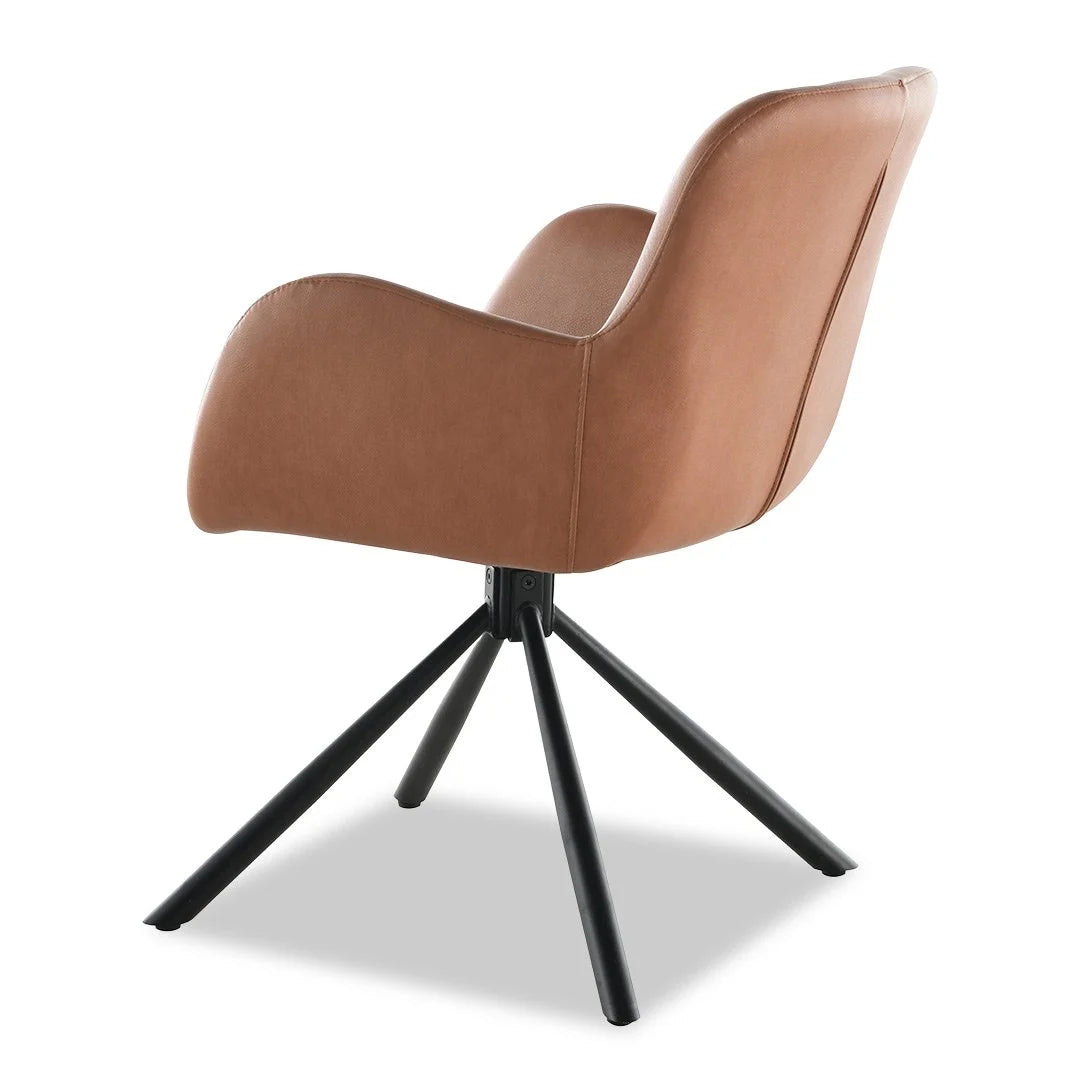 Amber Dining Chair - Brown (Black Leg)