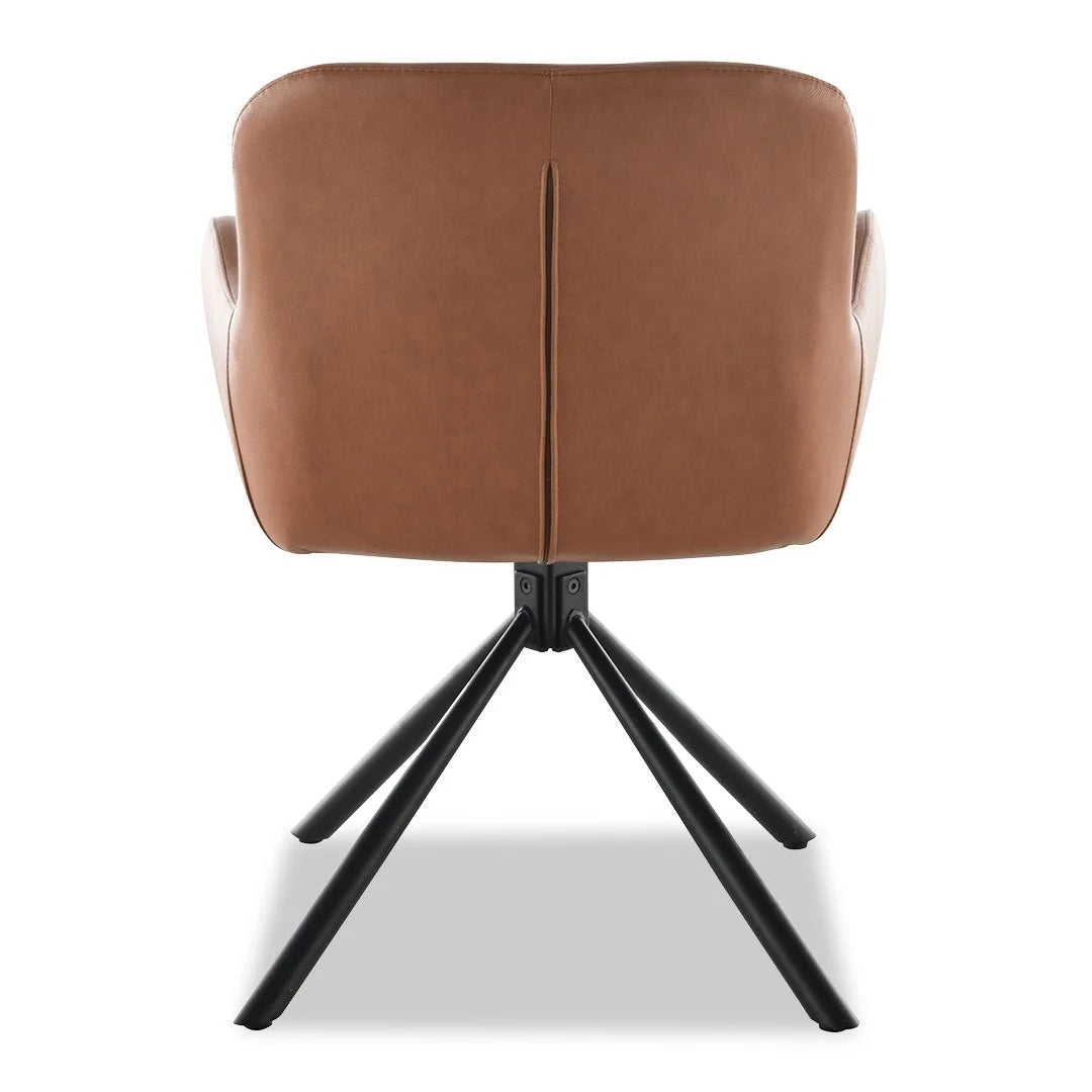 Amber Dining Chair - Brown (Black Leg)
