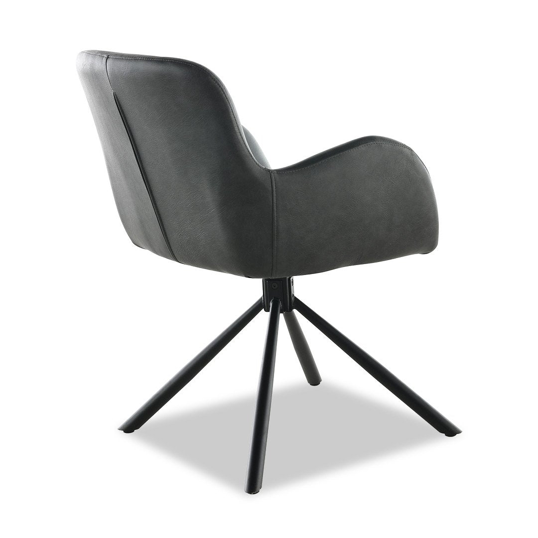 Amber Dining Chair - Dark Grey (Black Leg)
