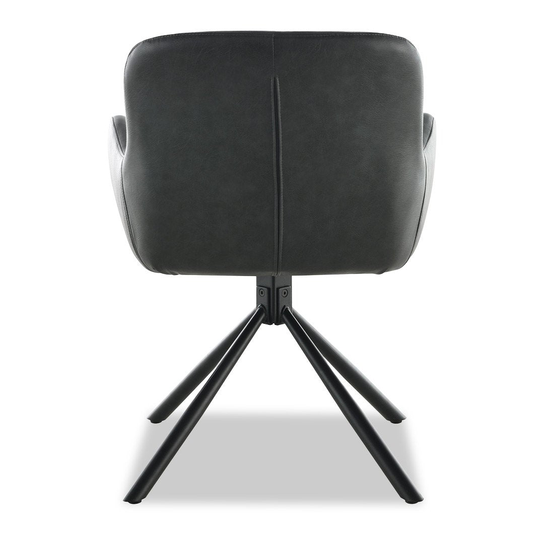 Amber Dining Chair - Dark Grey (Black Leg)